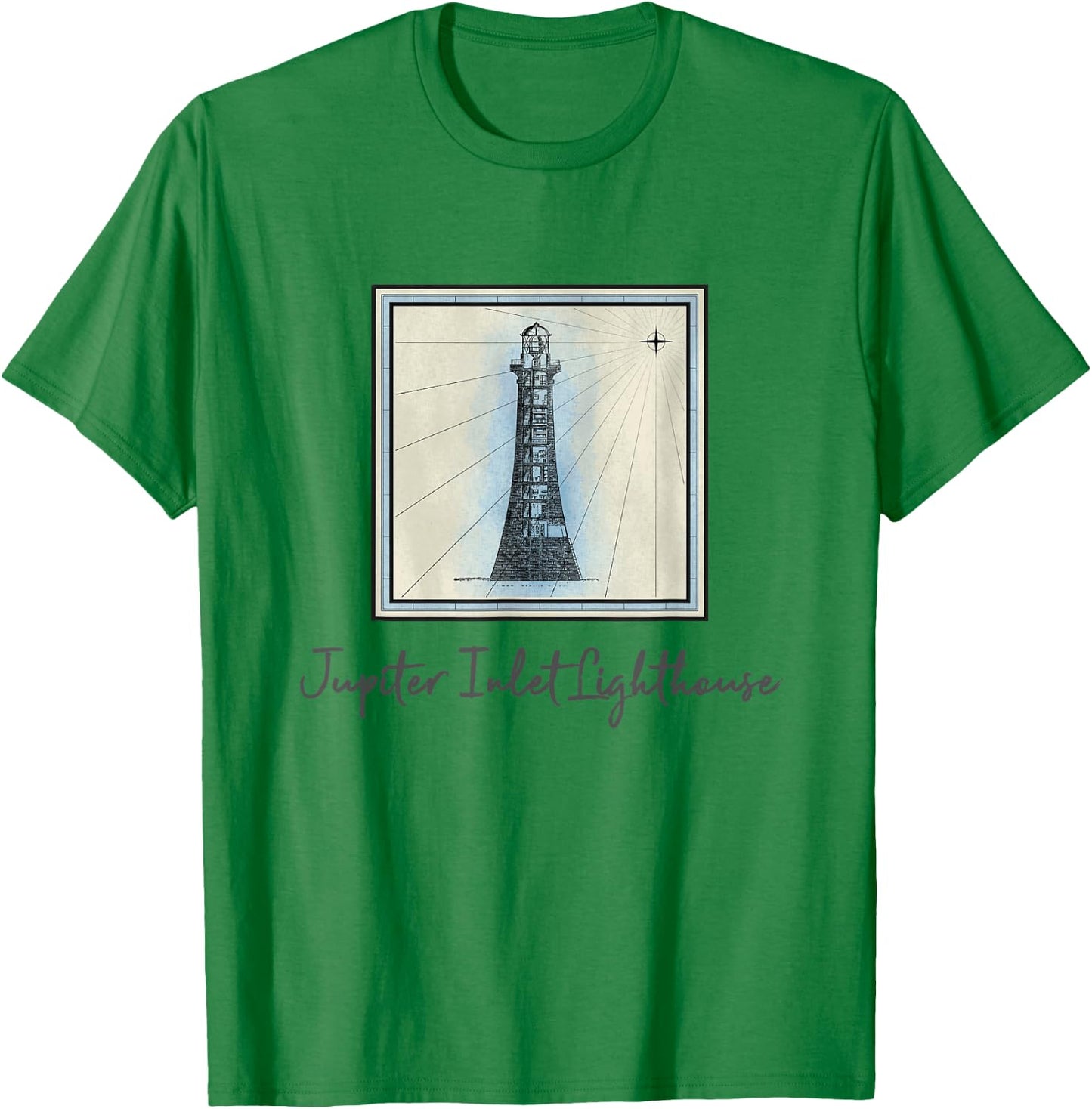 Jupiter Inlet Lighthouse Florida Maritime Nautical History T-Shirt - T-Shirt | Irish Green