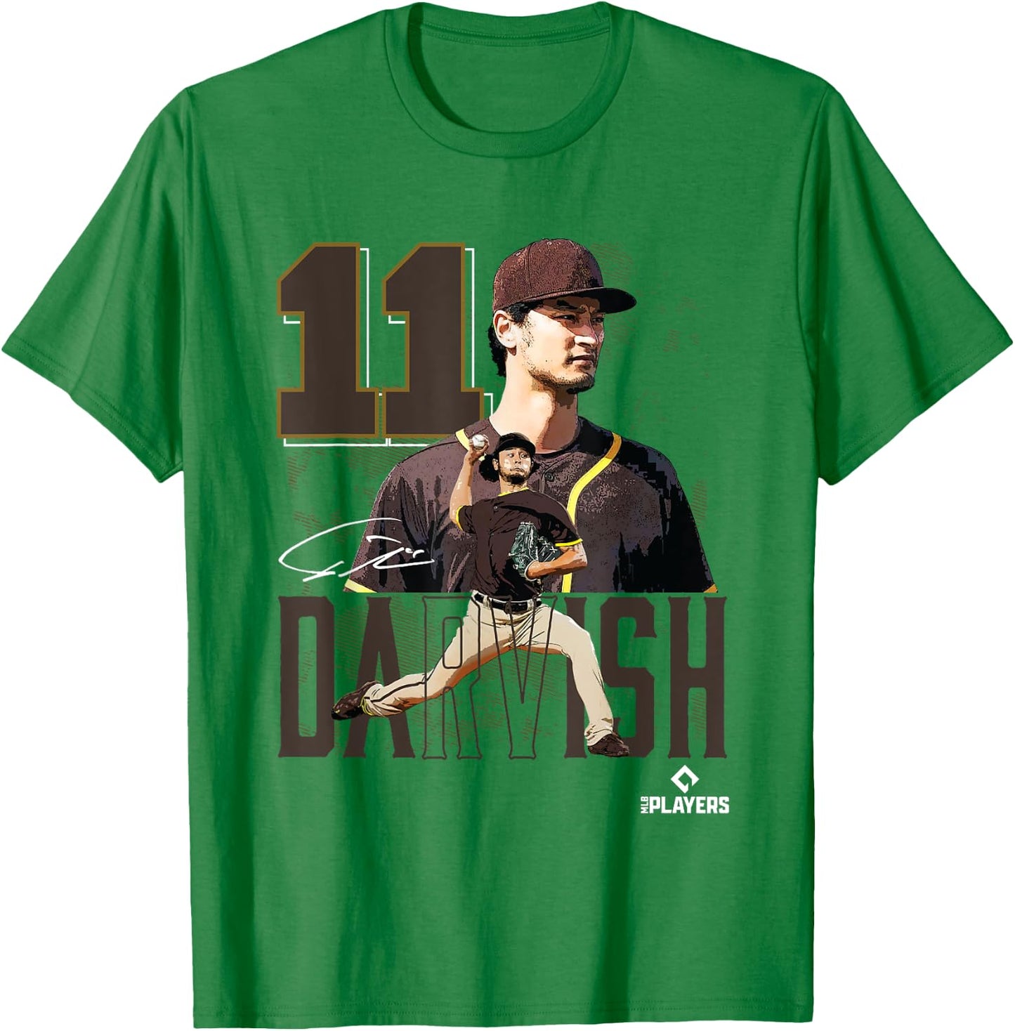 Yu Darvish | San Diego Baseball Players | MLBYDH3003 T-Shirt - T-Shirt | Irish Green