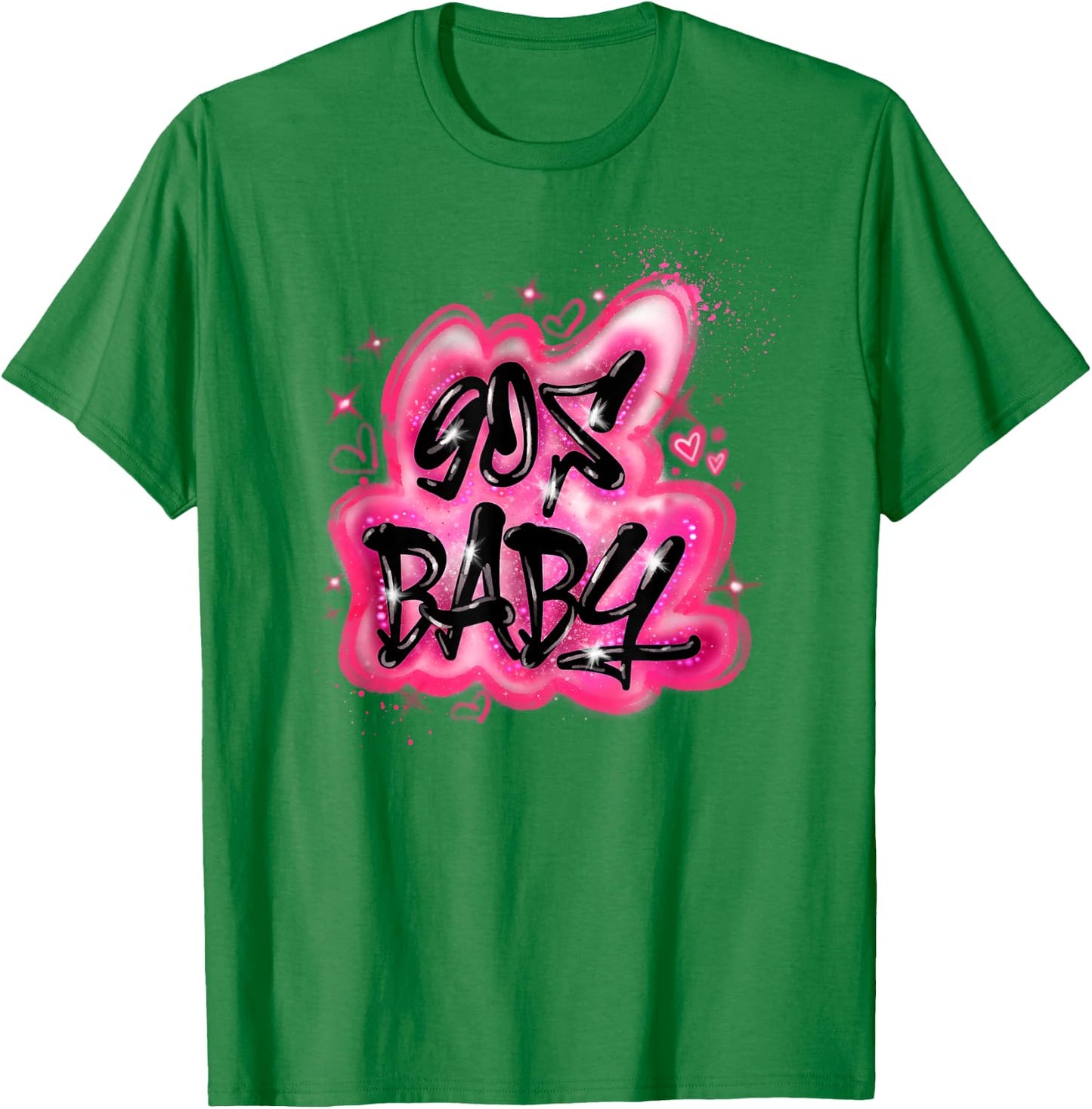 90s Classic Airbrush Style Graphic Retro Birthday T-Shirt - T-Shirt | Irish Green