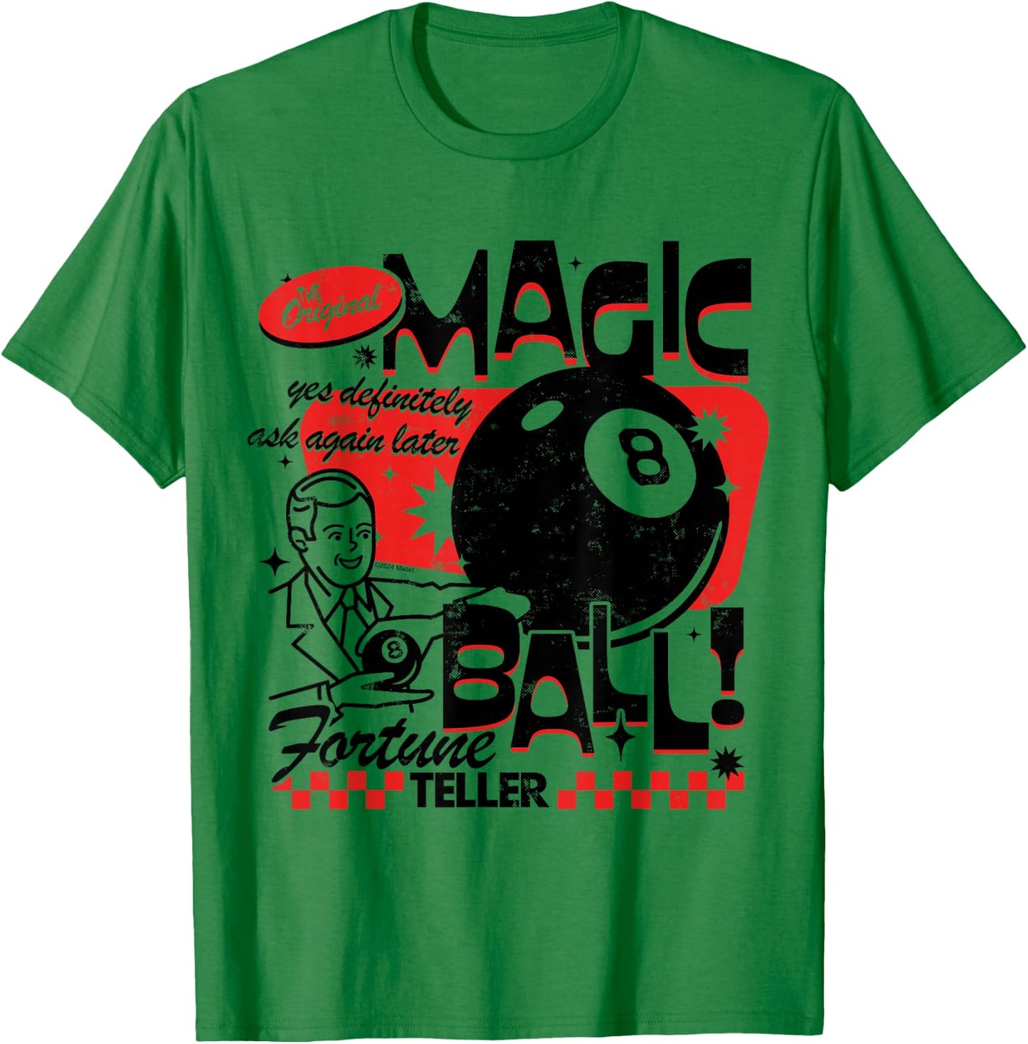 Magic 8 Ball - The Original Fortune Teller Vintage Pattern T-Shirt - T-Shirt | Irish Green