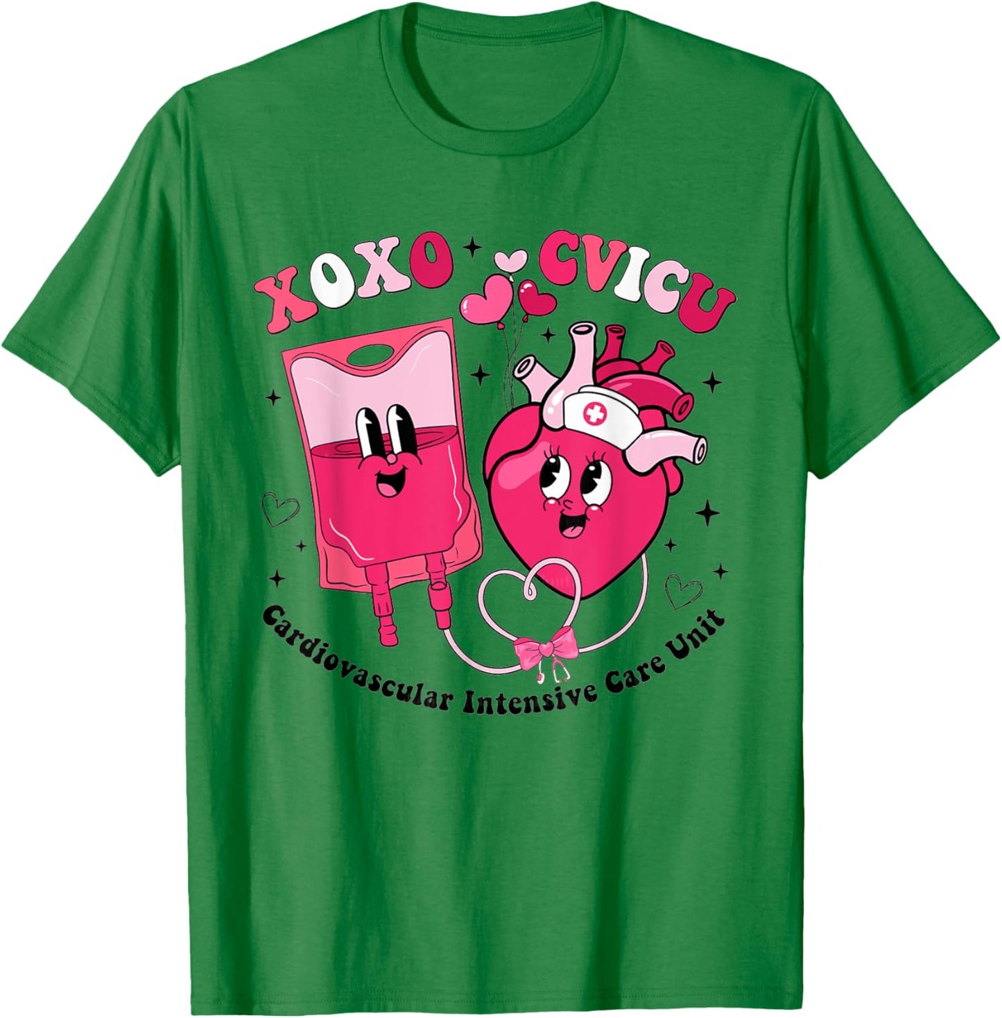CVICU Valentine's Day Cardiac Nurse Valentine Cardiovascular T-Shirt - T-Shirt | Irish Green