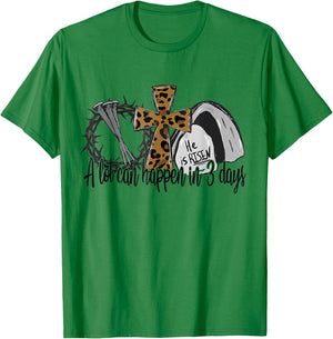 A Lot Can Happen In 3 Days Jesus Easter Leopard Christian T-Shirt - T-Shirt | Irish Green