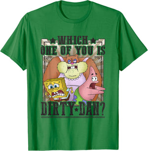 SpongeBob SquarePants Which One Of You Is Dirty Dan? Vintage T-Shirt - T-Shirt | Irish Green
