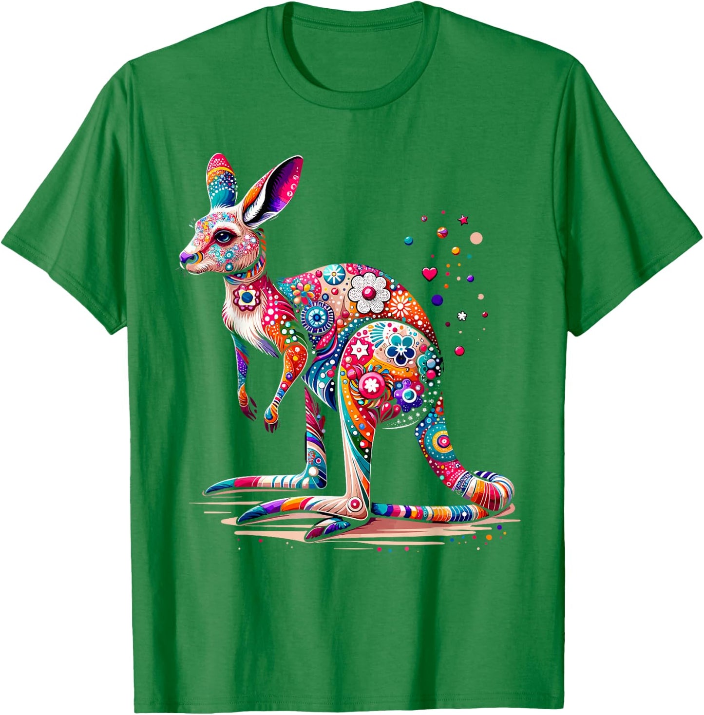 Hobicore Aesthetic Kangaroo Lover Shirt Colorful Kangaroo T-Shirt - T-Shirt | Irish Green