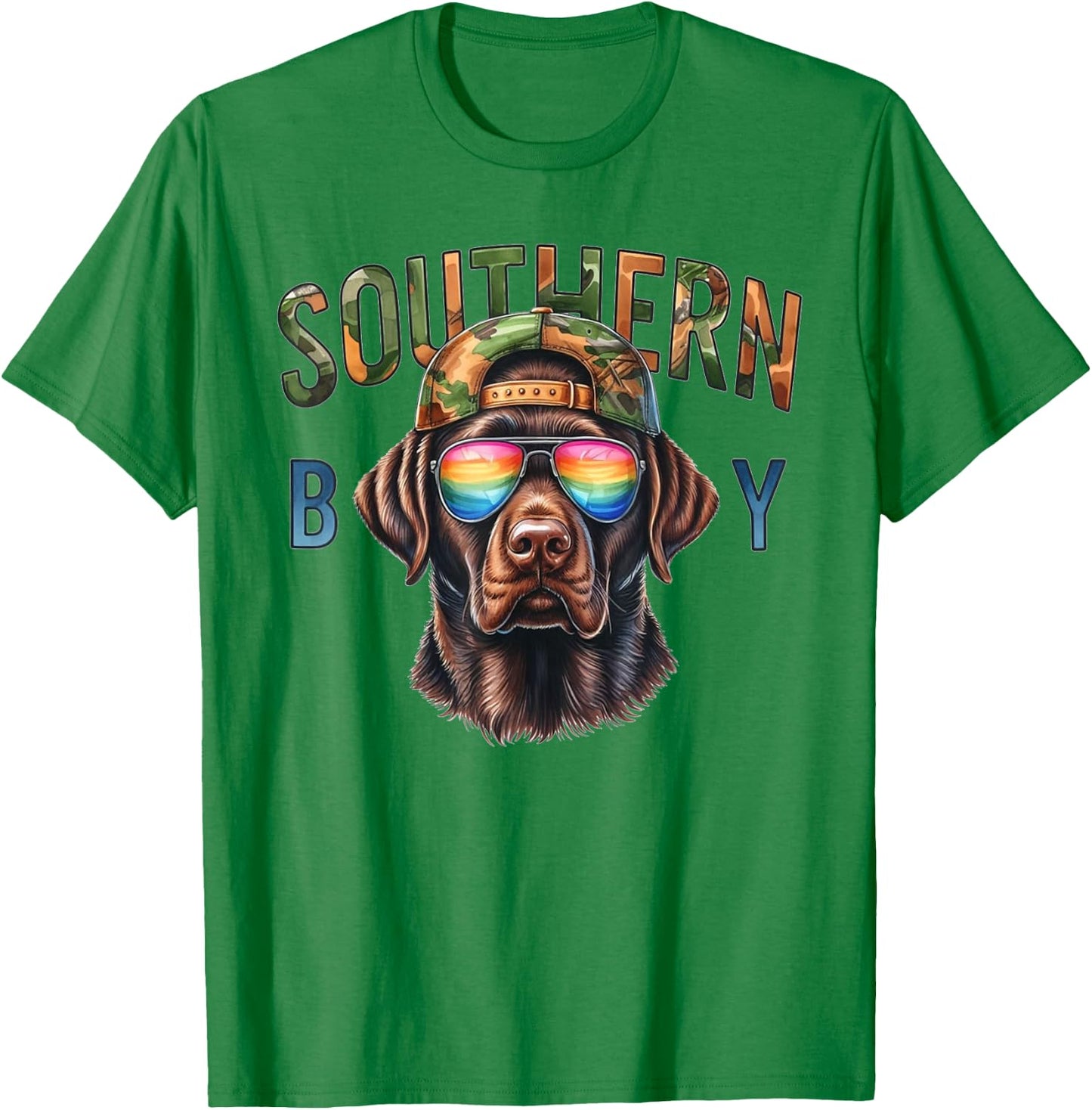 Southern Boy Hunting Dog Labrador Western Hunting Boy T-Shirt - T-Shirt | Irish Green