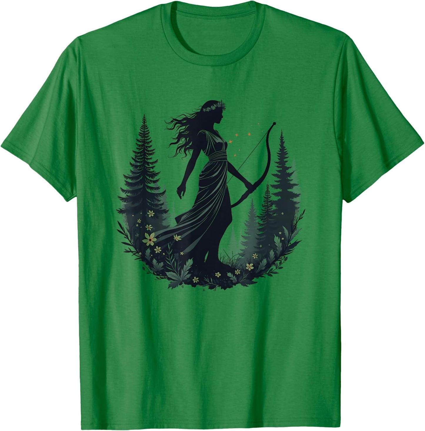 Agema Apparel Artemis Ancient Greek Goddess Greek Mythology T-Shirt - T-Shirt | Irish Green