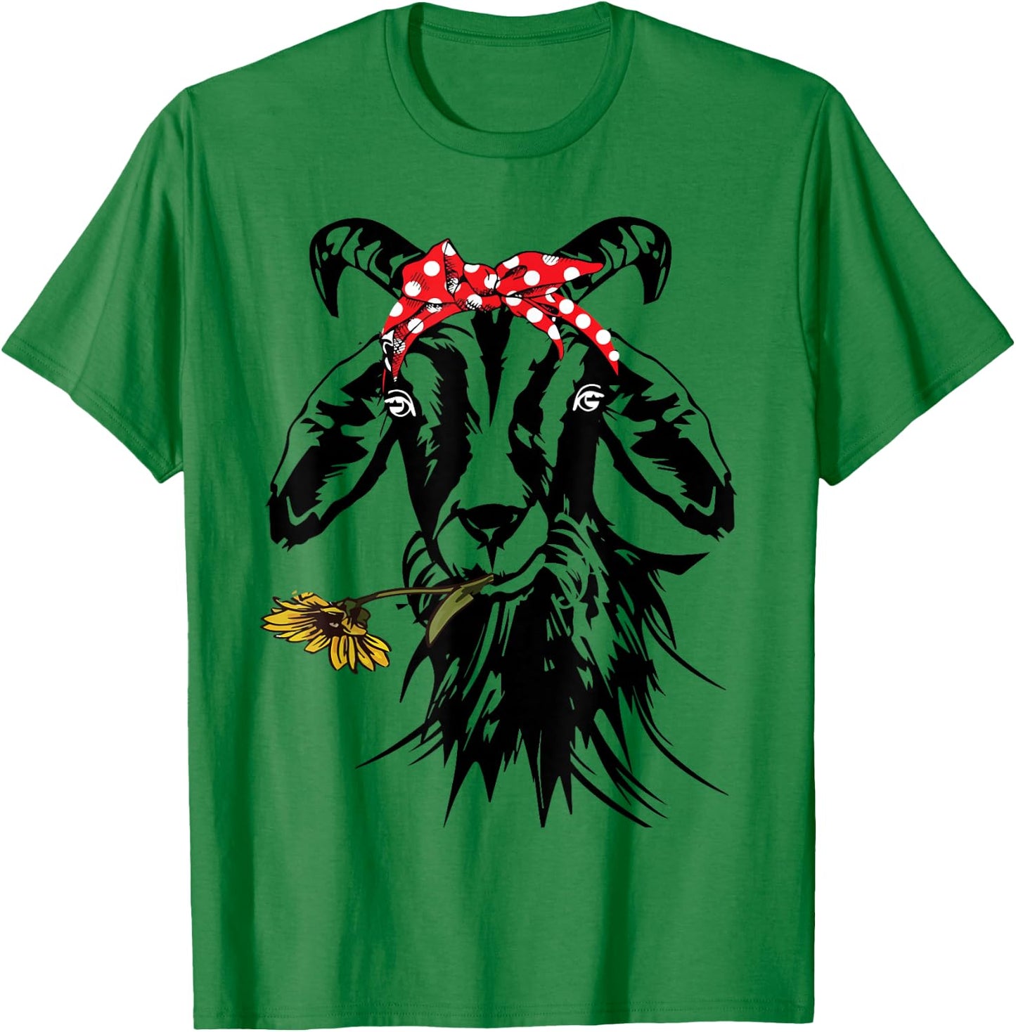Women's Goats Bandana Farm Animal Lover Funny Goat Graphics T-Shirt - T-Shirt | Irish Green