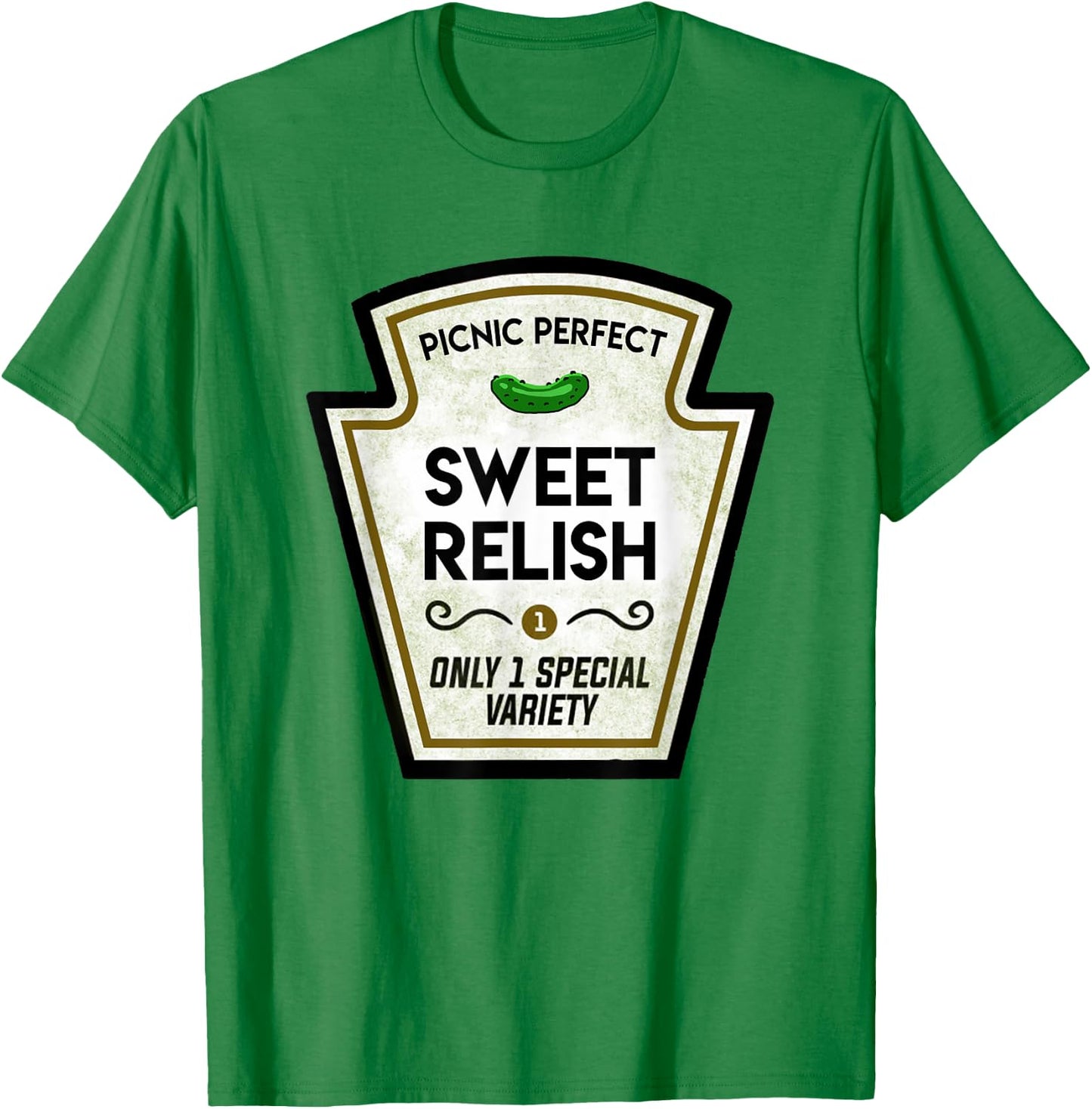 Sweet Relish Pickle Bottle Label Halloween Matching Costume T-Shirt - T-Shirt | Irish Green