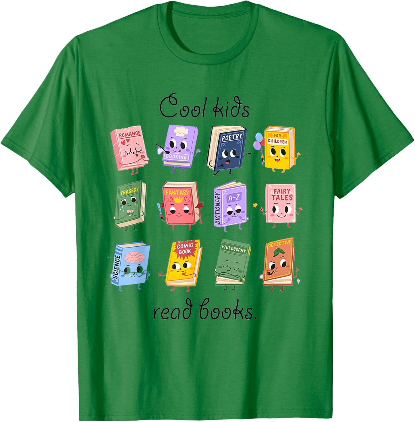 Women Cool Kids Read Books Teacher Back To School Librarian T-Shirt - T-Shirt | Irish Green