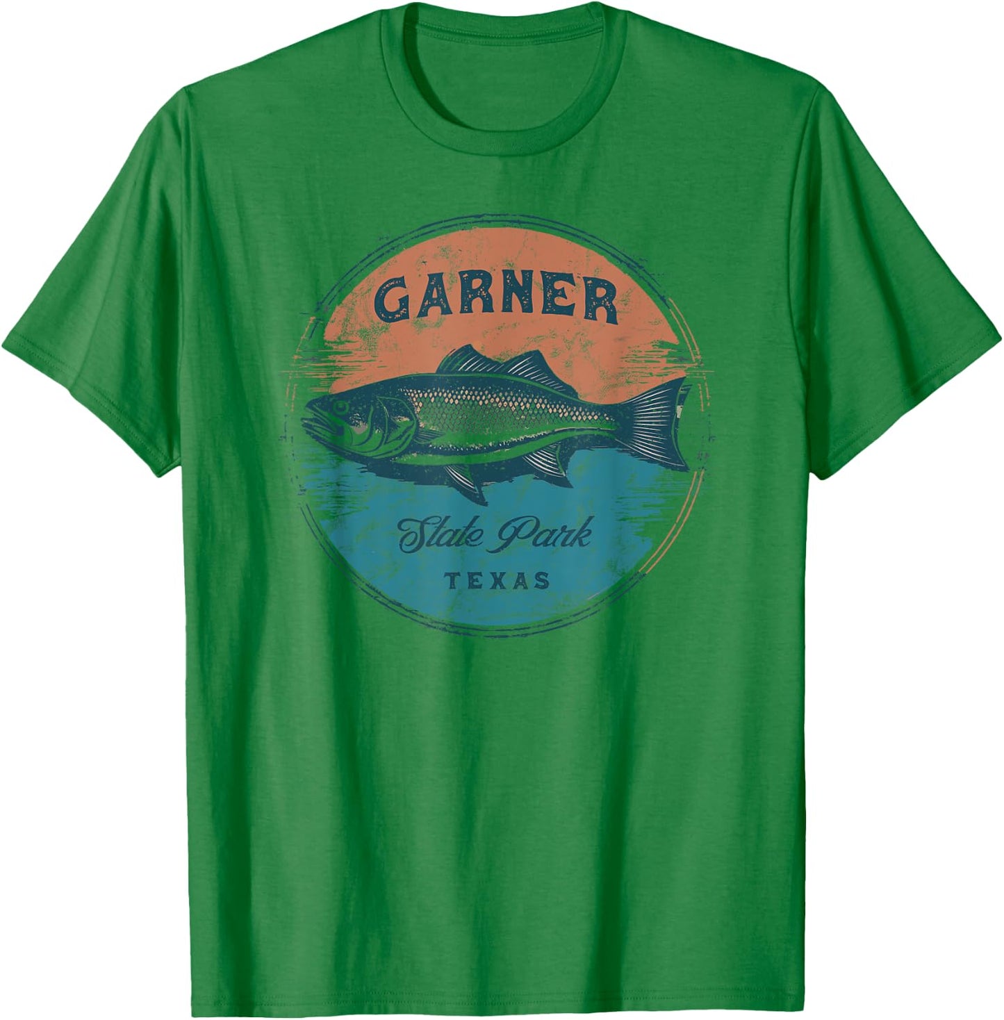 Garner State Park Texas Retro Vintage Fishing T-Shirt - T-Shirt | Irish Green