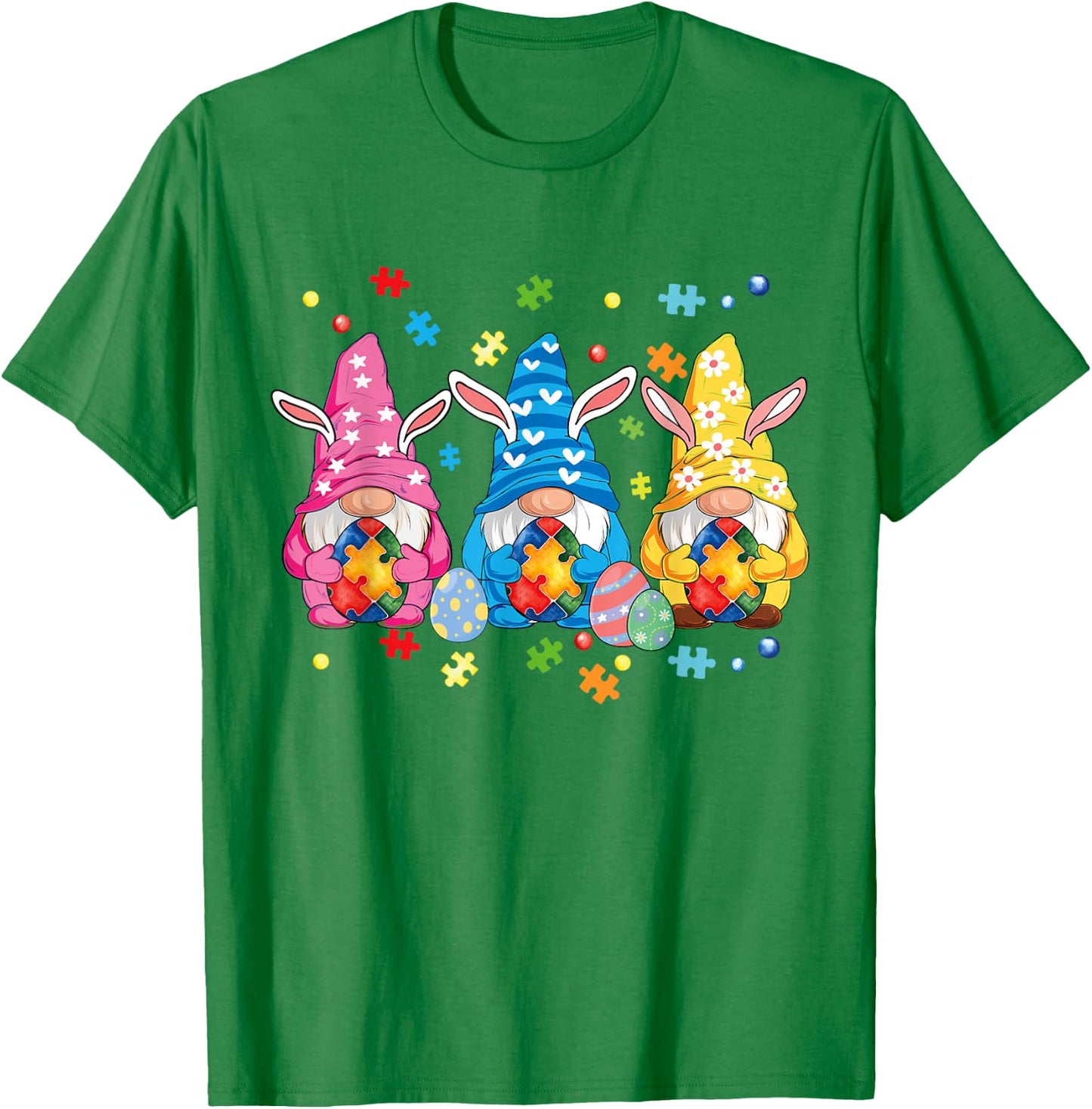 Gnome Autism Awareness Easter Day Gnomes Autism T-Shirt - T-Shirt | Irish Green