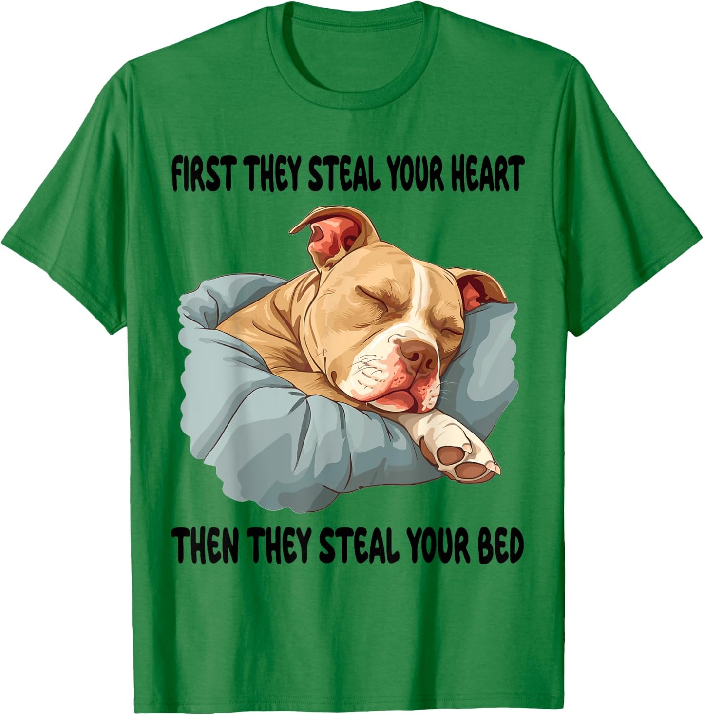 Pitbull Sleeping Pajamas Nightgown T-Shirt - T-Shirt | Irish Green