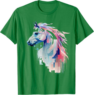Horse Animal Colorful Zoo Abstract Art Painting Horse T-Shirt - T-Shirt | Irish Green