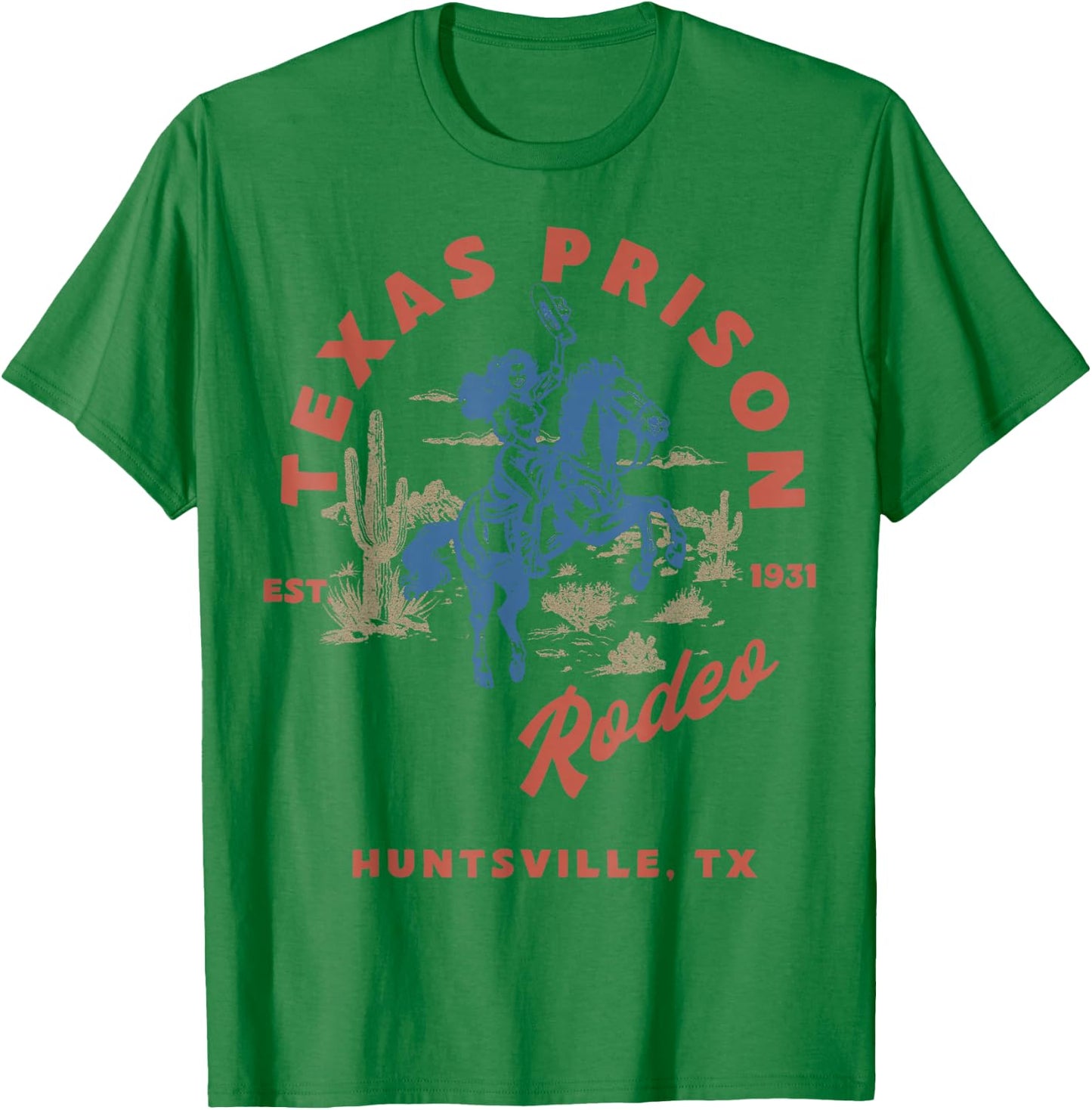 Texas Prison Rodeo Cowboy Western T-Shirt - T-Shirt | Irish Green