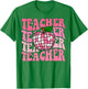 Retro Pink Disco Ball Apple Teacher Colorful Back To School Men Women Girls Kids T-Shirt - T-Shirt | Irish Green