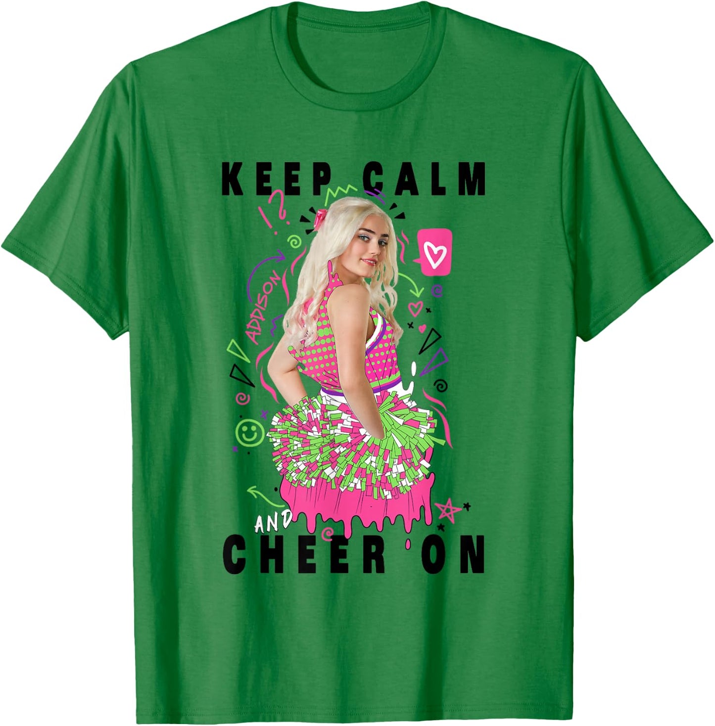 Disney Channel Zombies 2 Addison Keep Calm and Cheer On T-Shirt - T-Shirt | Irish Green