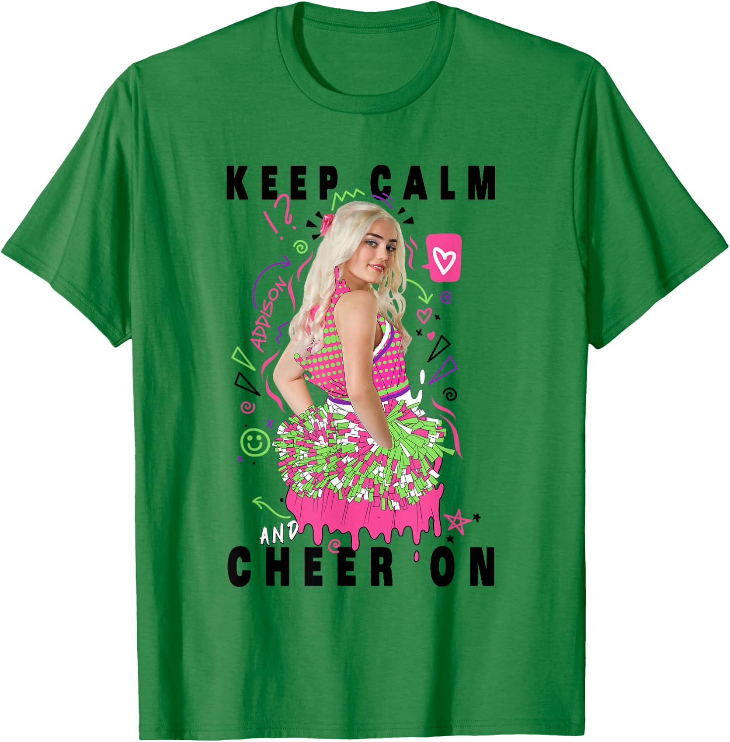 Disney Channel Zombies 2 Addison Keep Calm and Cheer On T-Shirt - T-Shirt | Irish Green