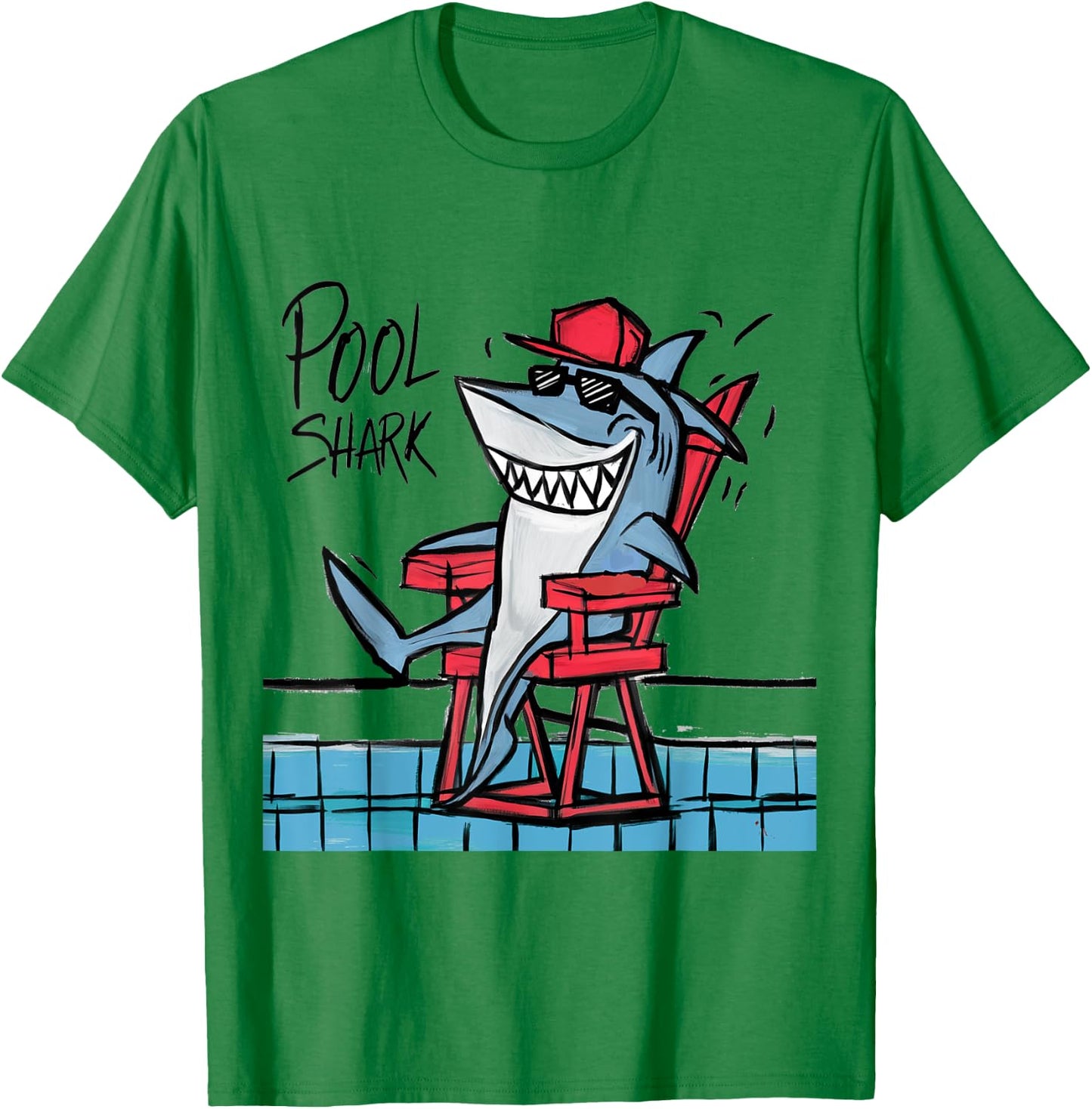 Smileteesfunny Funny Shark Lifeguard Pool Shark Pun T-Shirt - T-Shirt | Irish Green