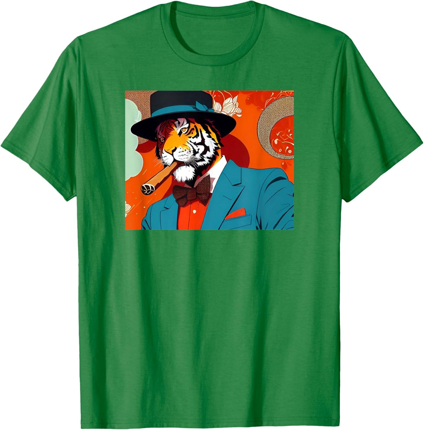Tiger Smoking Cigar T-Shirt - T-Shirt | Irish Green