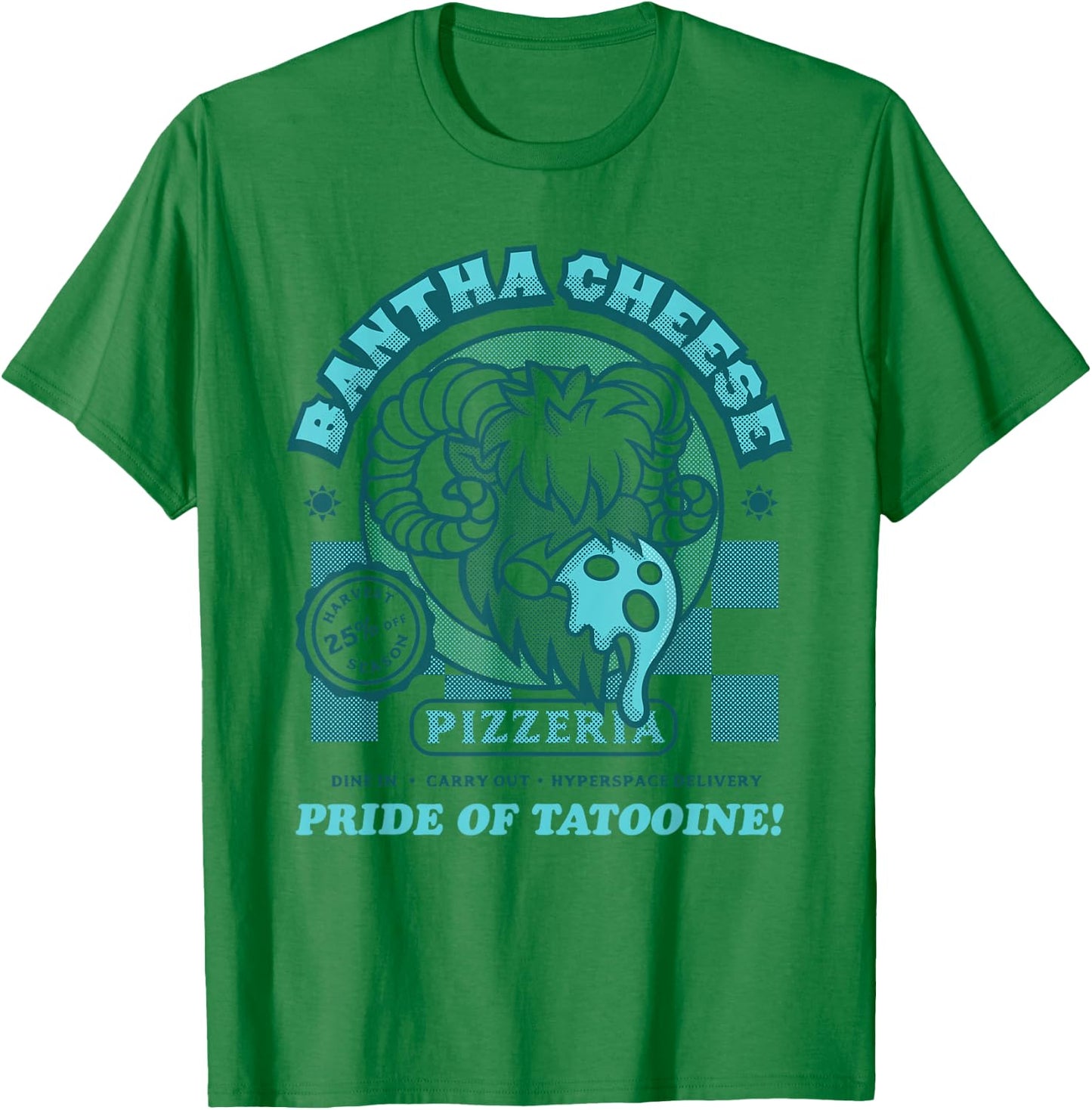 Star Wars Bantha Cheese Pizzeria Blue Milk Pizza Funny T-Shirt - T-Shirt | Irish Green