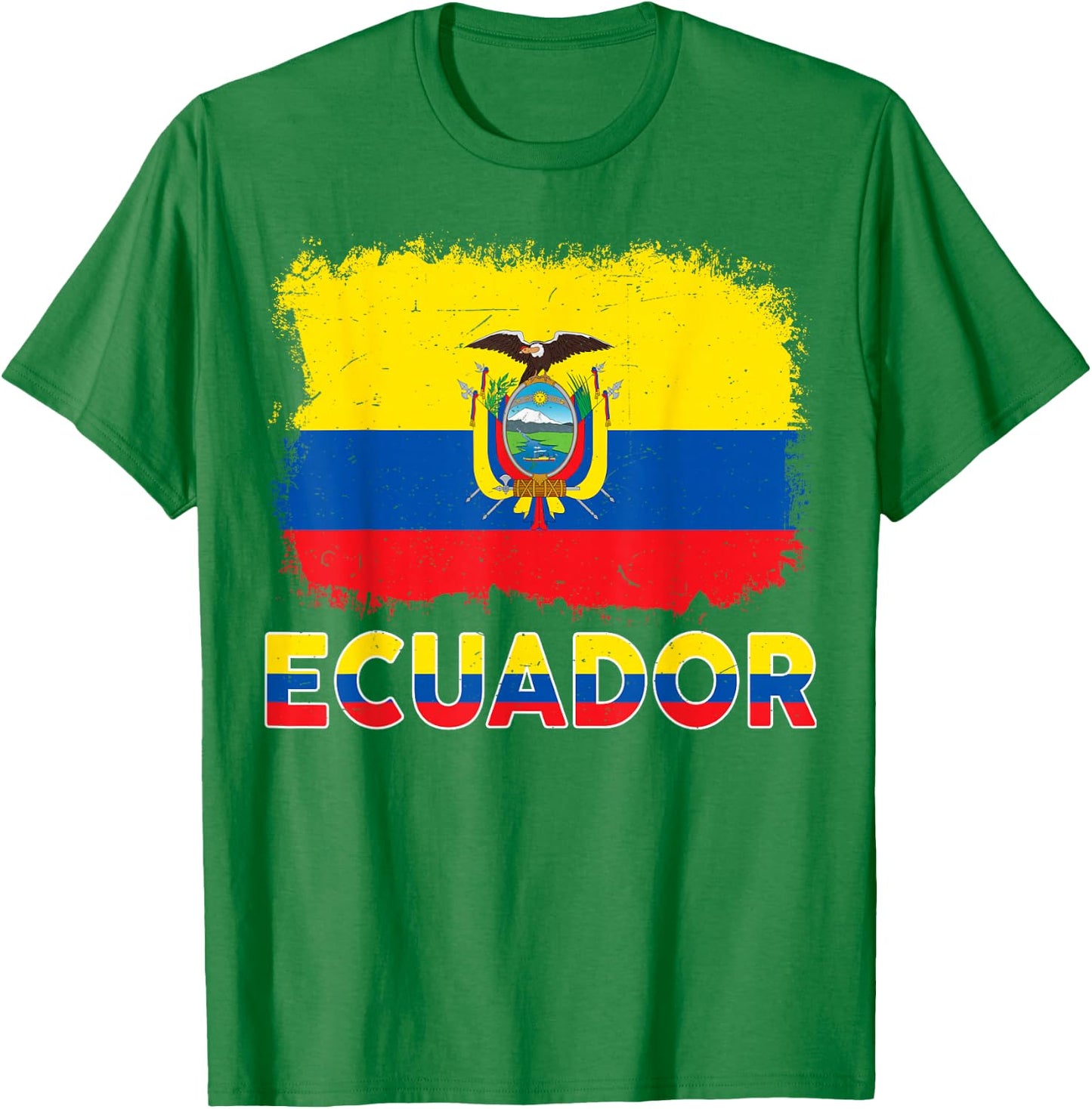 Kids Ecuador Flag Ecuadorian Hispanic Heritage Men Boy Women T-Shirt - T-Shirt | Irish Green
