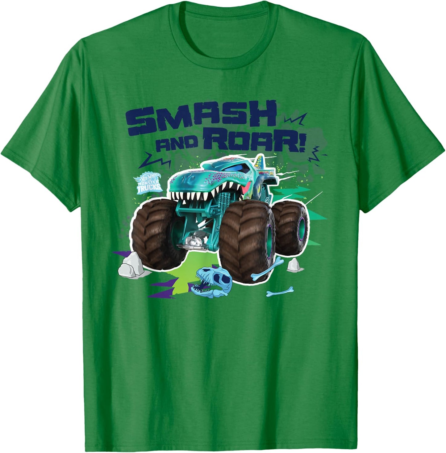 Hot Wheels Monster Trucks - Smash and Roar T-Shirt - T-Shirt | Irish Green