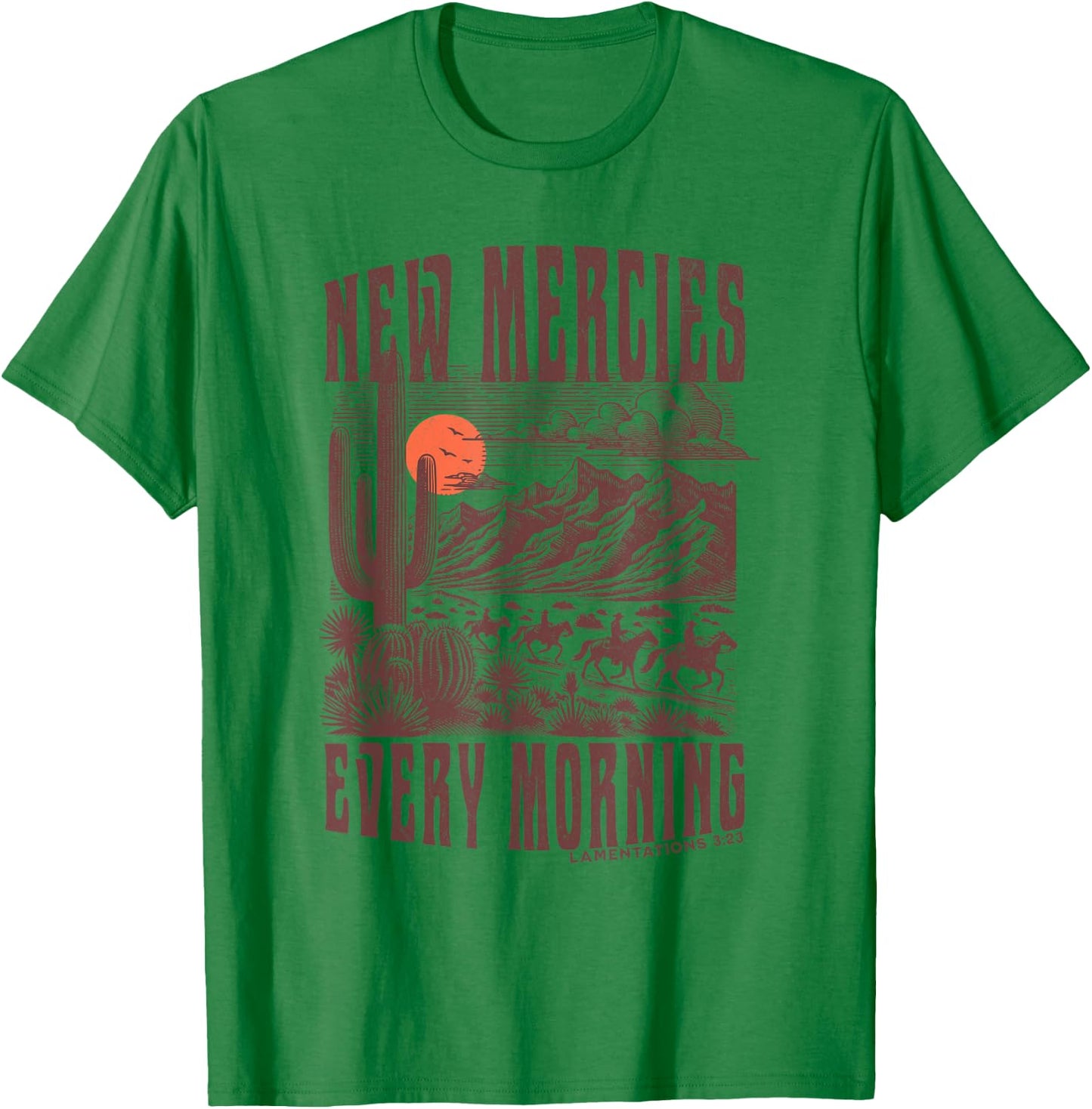 Boho Christian Bible Verse Trendy Jesus Southwest Cactus T-Shirt - T-Shirt | Irish Green