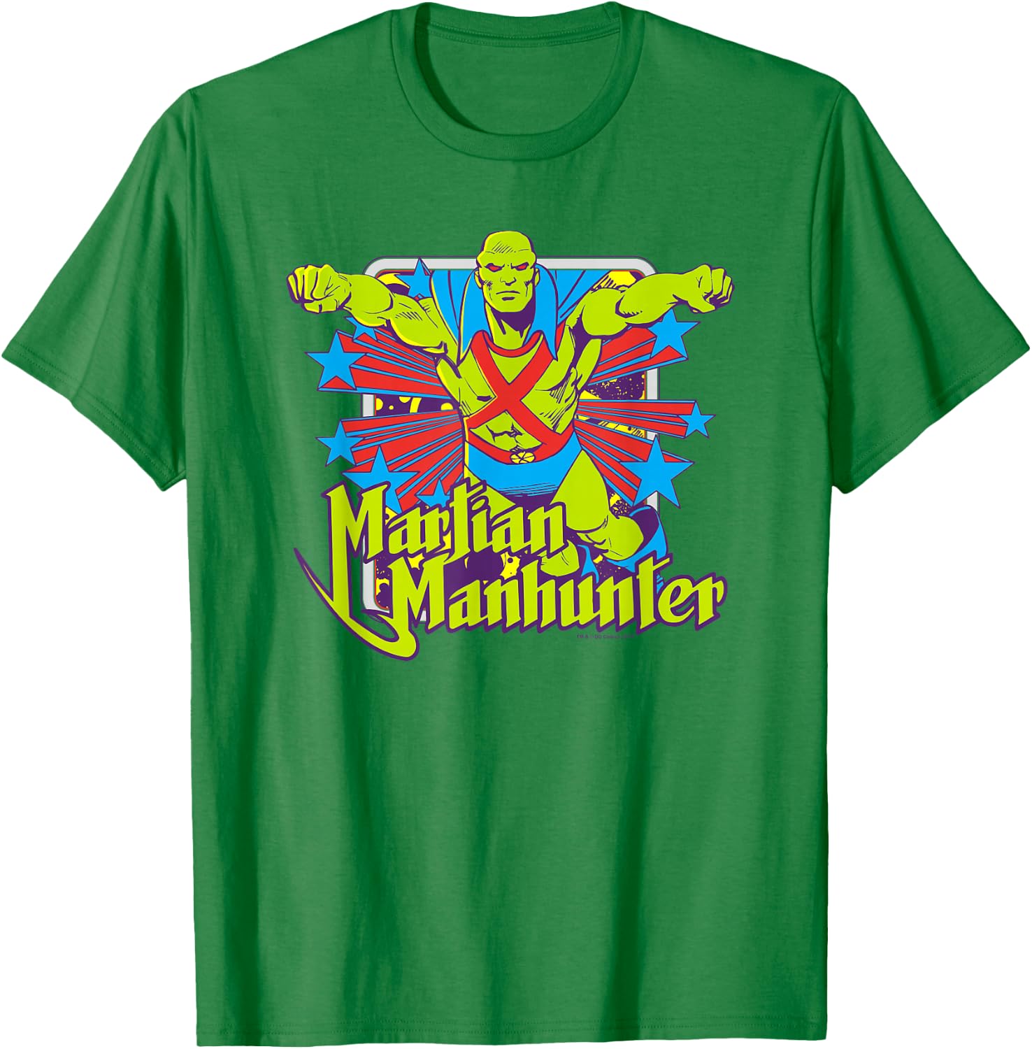 Justice League Martian Manhunter Stars T-Shirt - T-Shirt | Irish Green