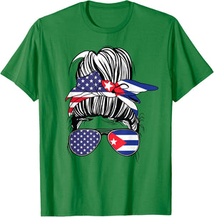 Cuban American Heritage Cuban Women USA Girl Cuba T-Shirt - T-Shirt | Irish Green