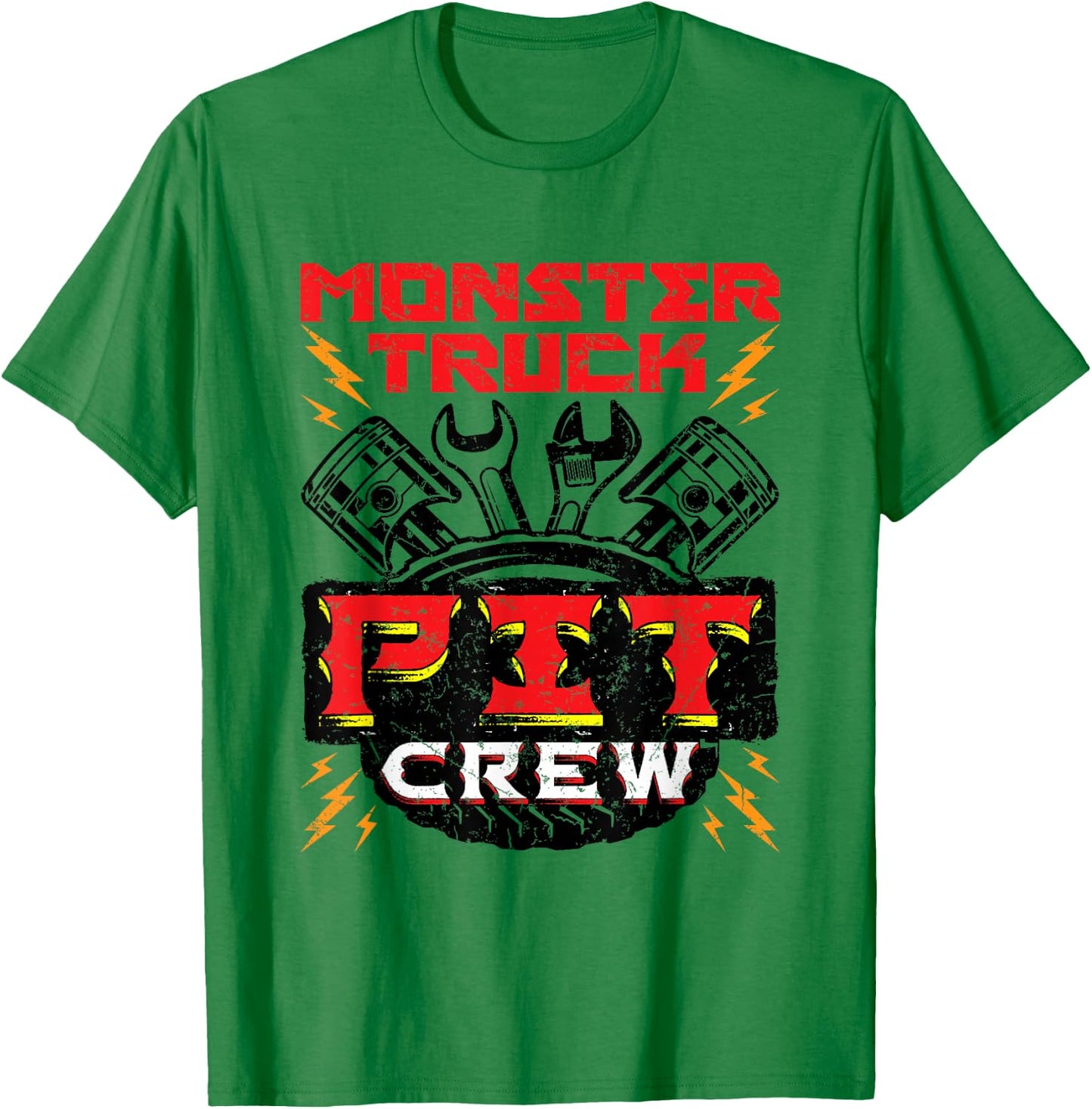 Monster Truck Pit Crew Men Boys Rally T-Shirt - T-Shirt | Irish Green
