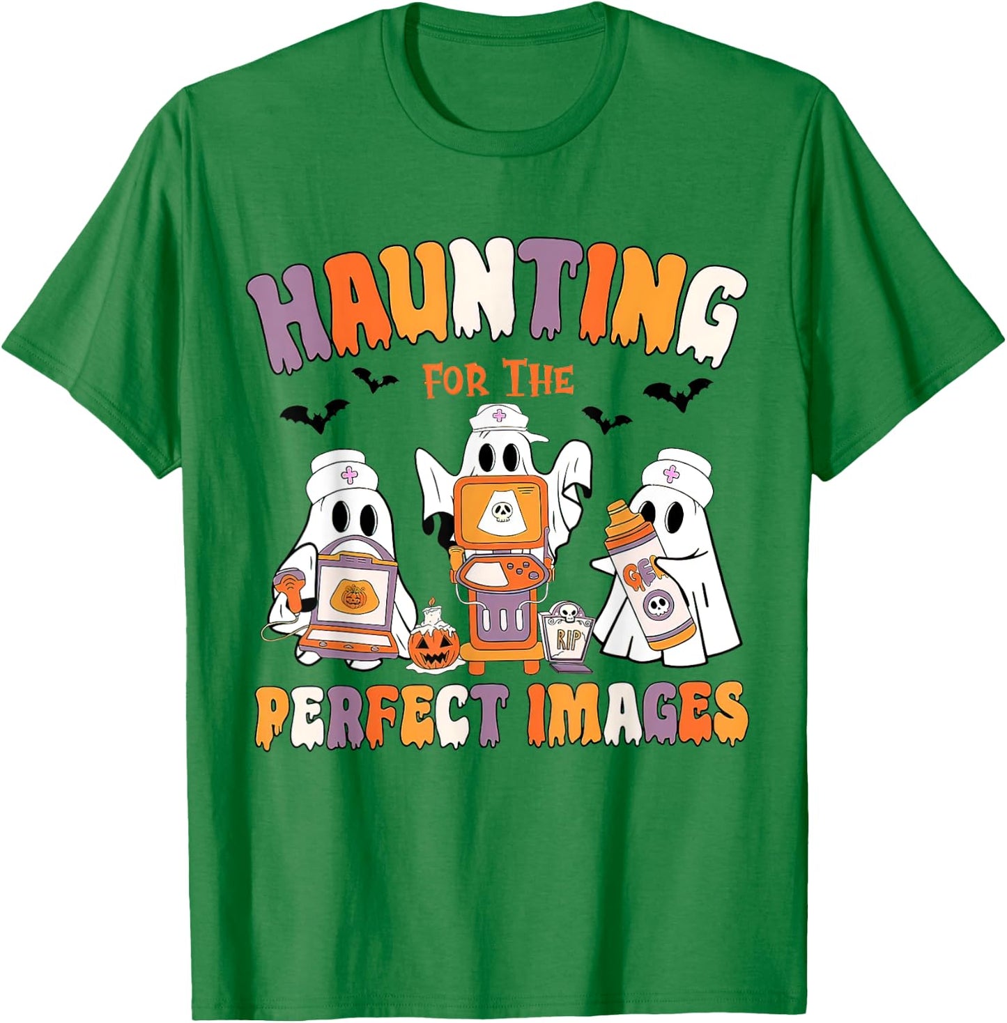 Halloween Sonographer, Ultrasound Tech Halloween, Echo Tech T-Shirt - T-Shirt | Irish Green