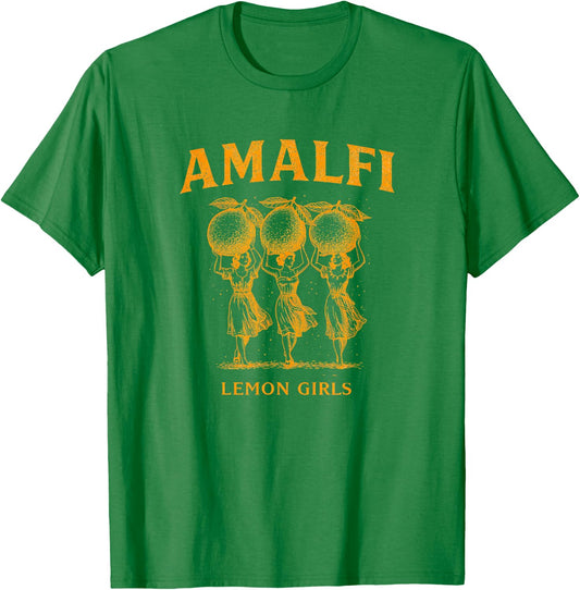 Amalfi Lemon Girls Vintage Aesthetic | Italian Summer Citrus T-Shirt - T-Shirt | Irish Green