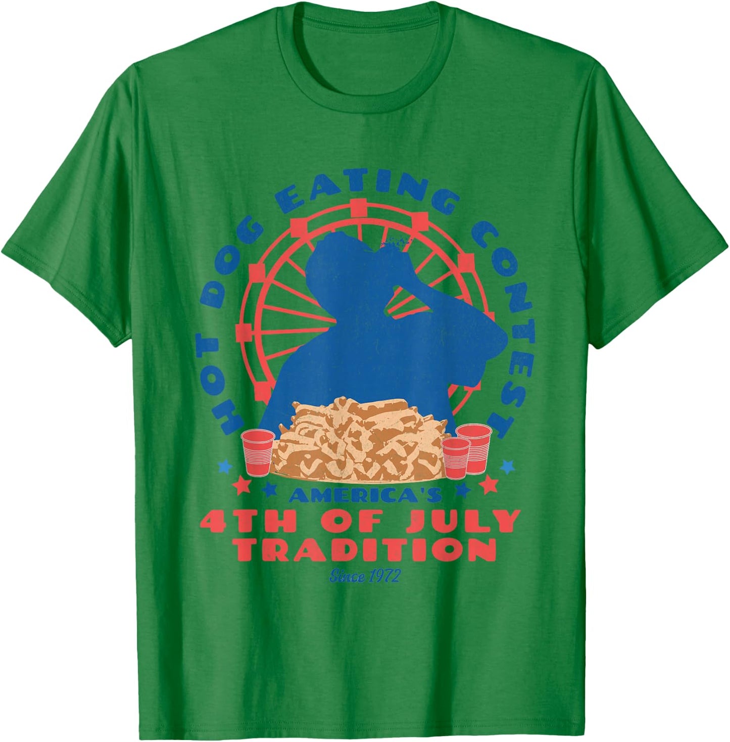 4th of July Tradition Hot Dog Eating Contest Funny Hot Dog T-Shirt - T-Shirt | Irish Green