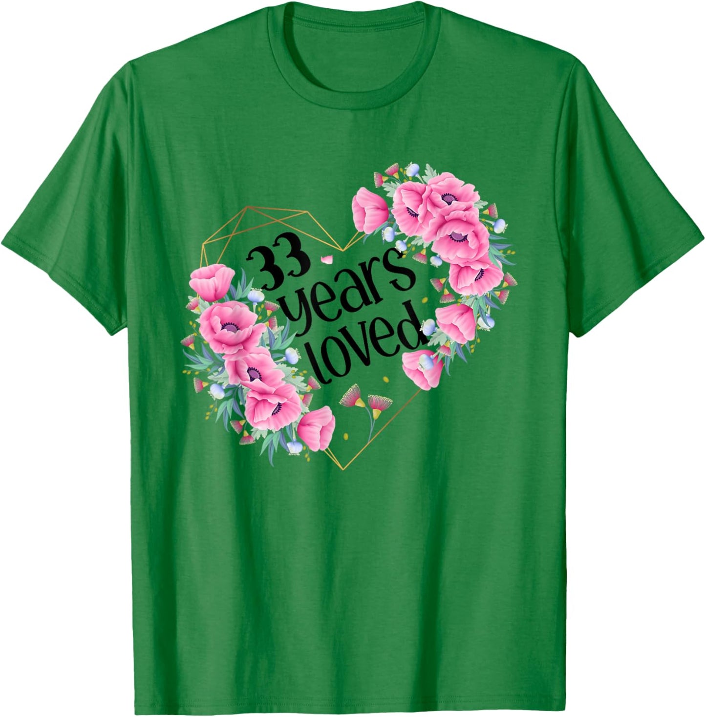 Husband Wife Floral 33rd Happy Birthday T-Shirt - T-Shirt | Irish Green