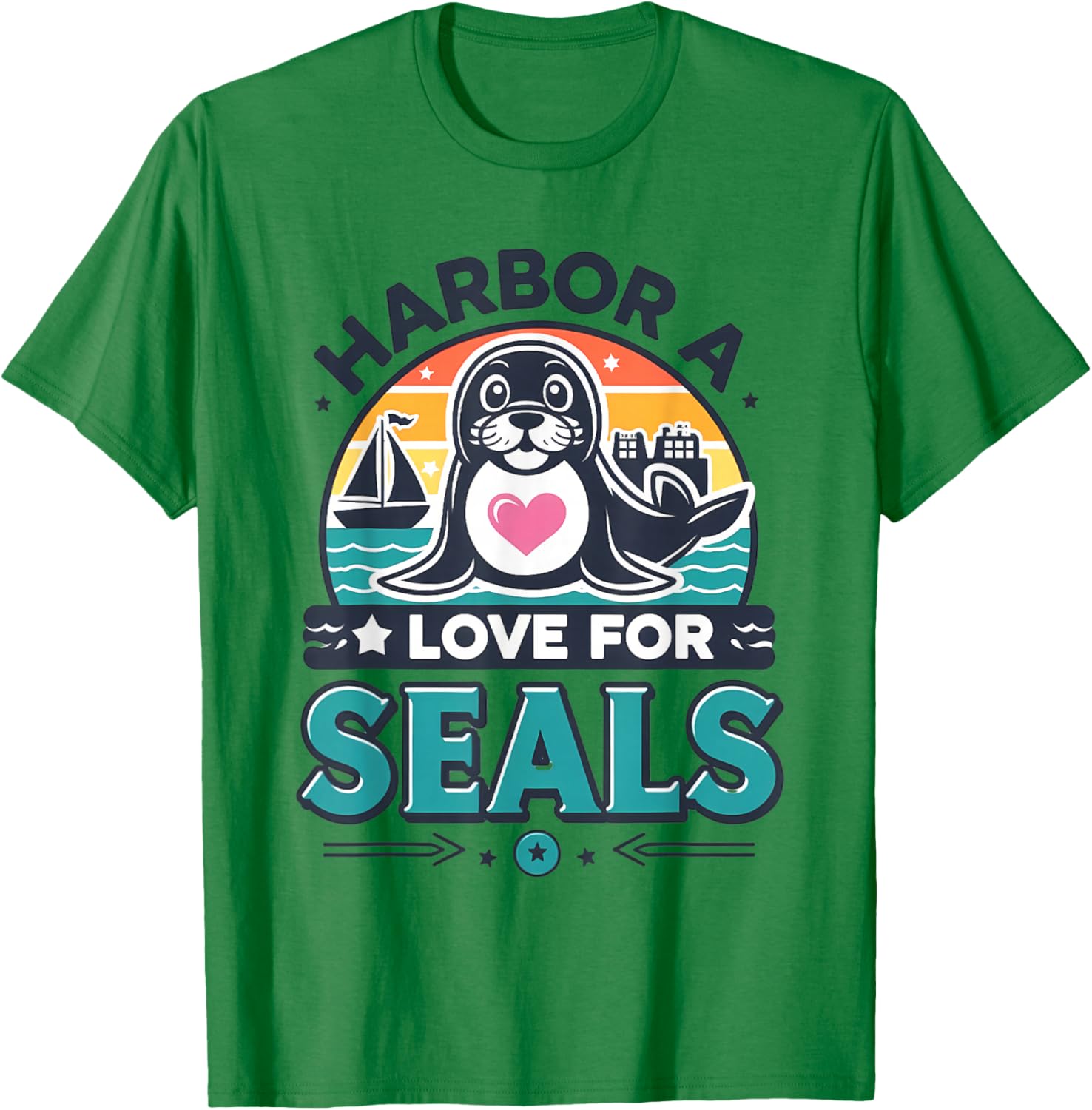 Funny Harbor Seal Animal Lover Men Women Kids T-Shirt - T-Shirt | Irish Green