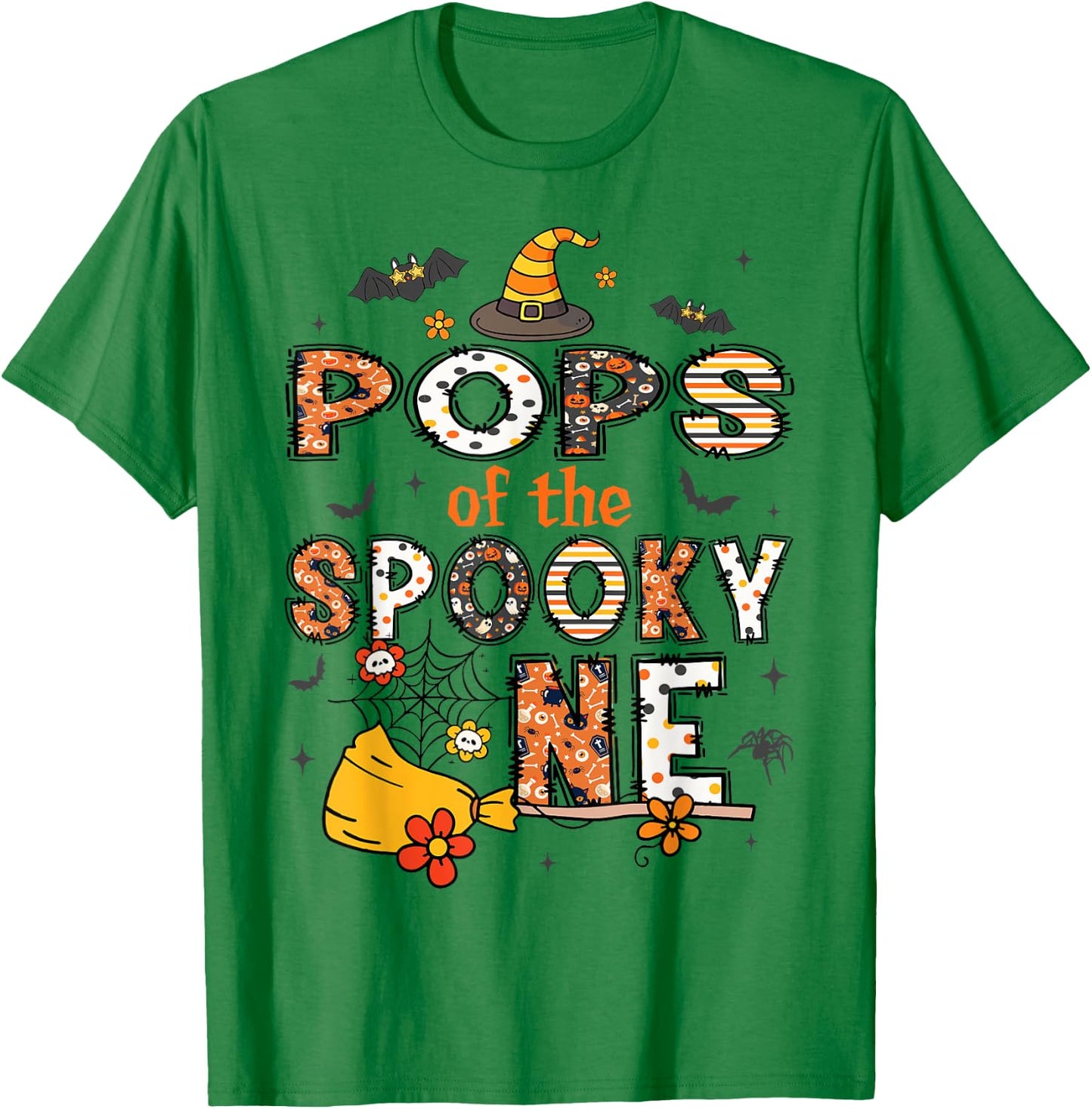 Pops Of The Spooky One Halloween Retro Vintage T-Shirt - T-Shirt | Irish Green