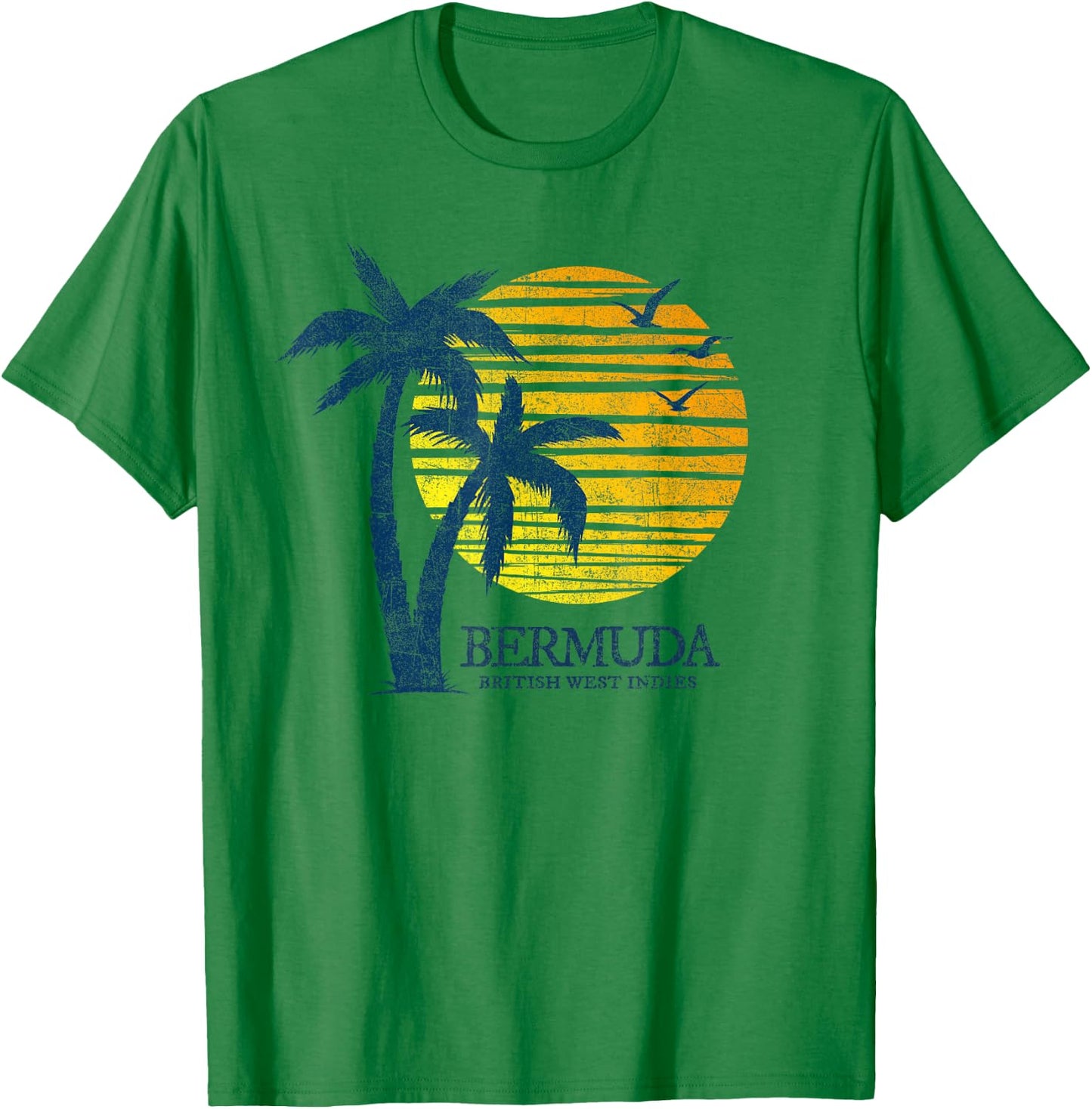 Vintage Bermuda Retro Beach Sunset Souvenir Kids T-Shirt - T-Shirt | Irish Green