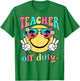 Teacher Off Duty Retro Smile Last Day Of School Summer T-Shirt - T-Shirt | Irish Green