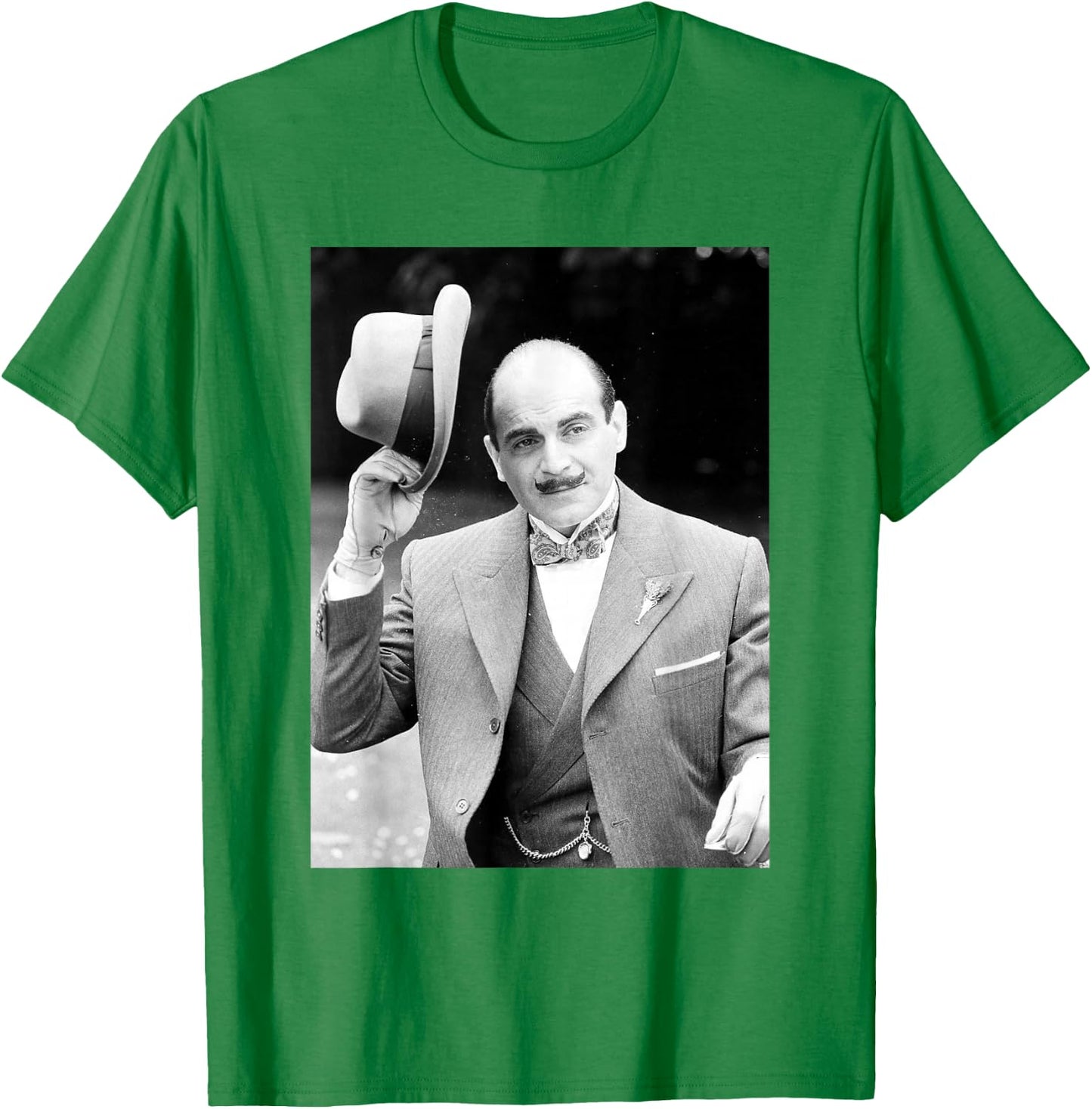 Poirot David Suchet Agatha Christie 1988 T-Shirt - T-Shirt | Irish Green