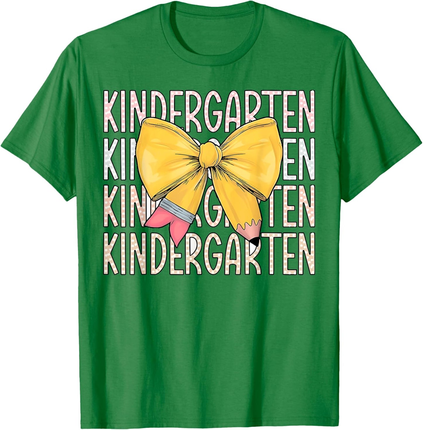 Hello Kindergarten Back To School Retro Cute Coquette Pencil T-Shirt - T-Shirt | Irish Green