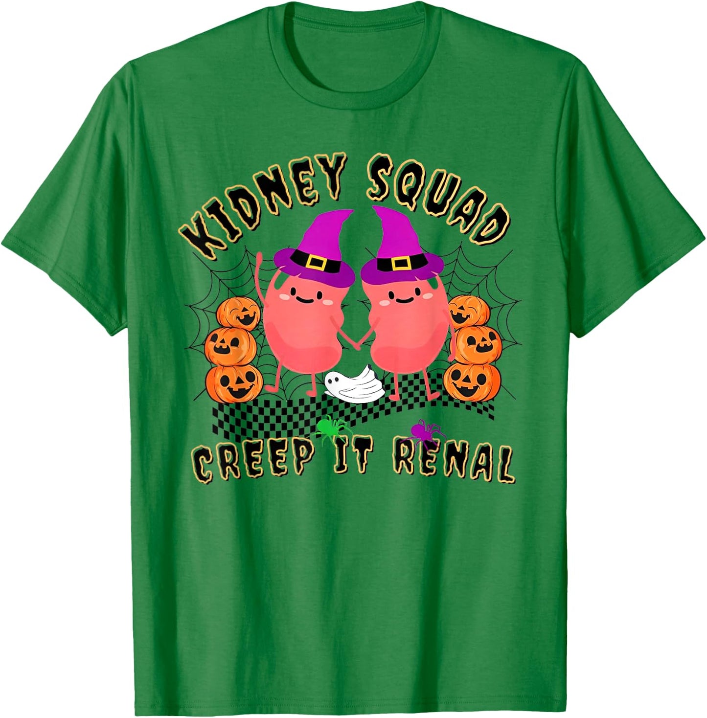 Kidney Squad Creep It Renal Nurse Halloween T-Shirt - T-Shirt | Irish Green