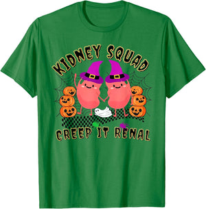 Kidney Squad Creep It Renal Nurse Halloween T-Shirt - T-Shirt | Irish Green