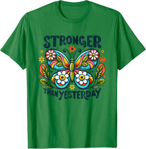 Positive Stronger Than Yesterday T-Shirt - T-Shirt | Irish Green