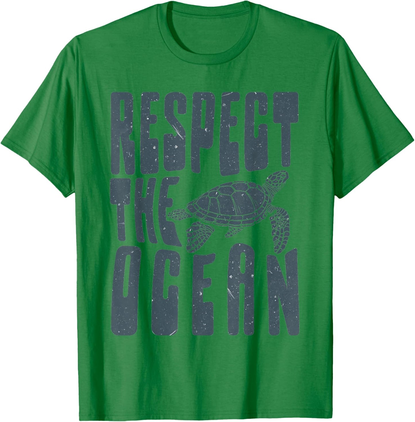Funny Respect The Ocean Love Turtles Save Our Oceans T-Shirt - T-Shirt | Irish Green
