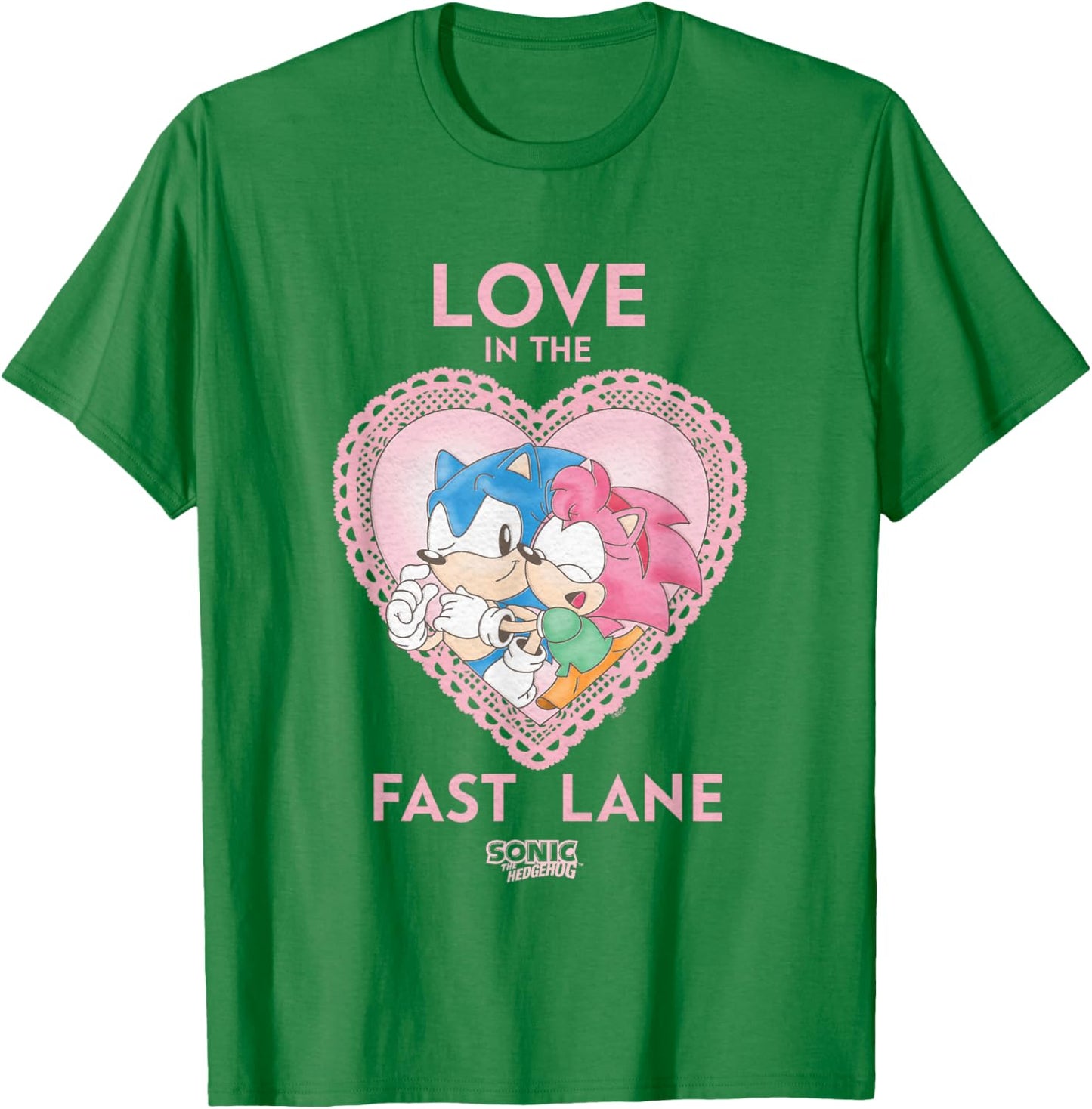 Sonic The Hedgehog Valentine's Day Love In The fast Logo T-Shirt - T-Shirt | Irish Green