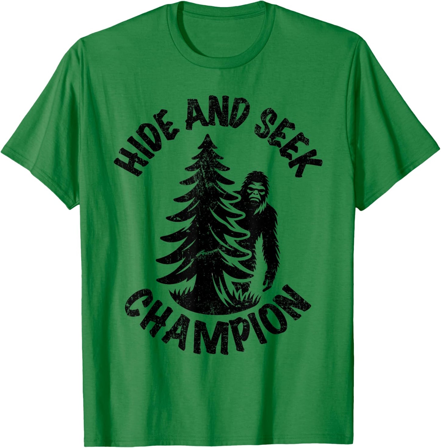 Bigfoot Hide and Seek Champion - Vintage retro T-Shirt - T-Shirt | Irish Green