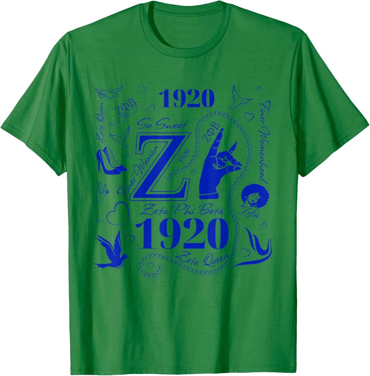 1920 Nineteen Twenty Retro Sorority Zeta New Crossing T-Shirt - T-Shirt | Irish Green