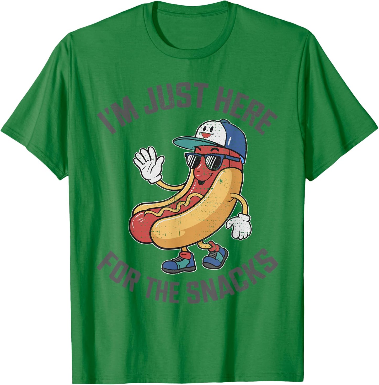 Funny I'm Just Here For The Snacks Football T-Shirt - T-Shirt | Irish Green