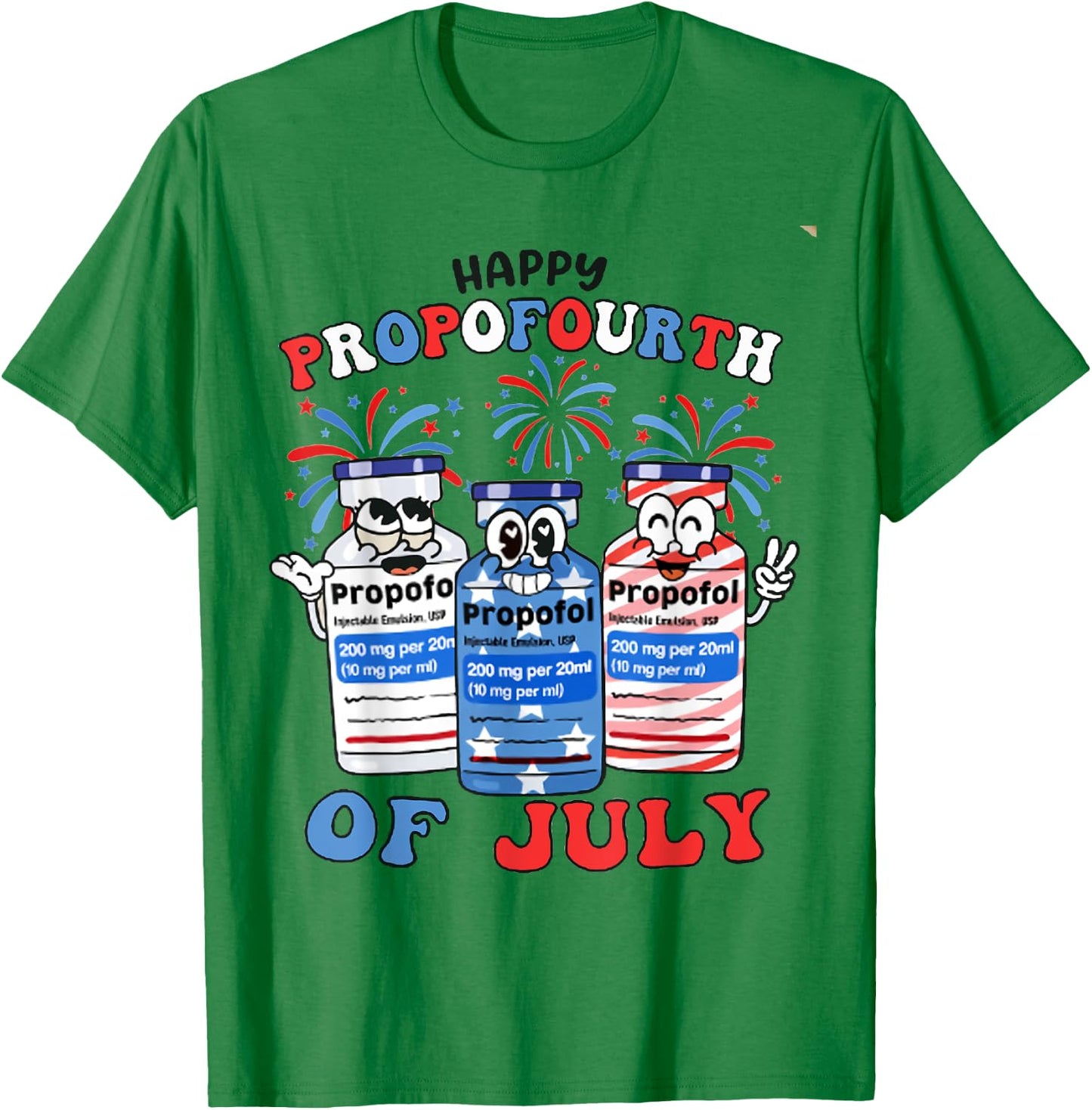 Retro ICU Nurse 4th of July Propofol Intensive Care Unit Men T-Shirt - T-Shirt | Irish Green