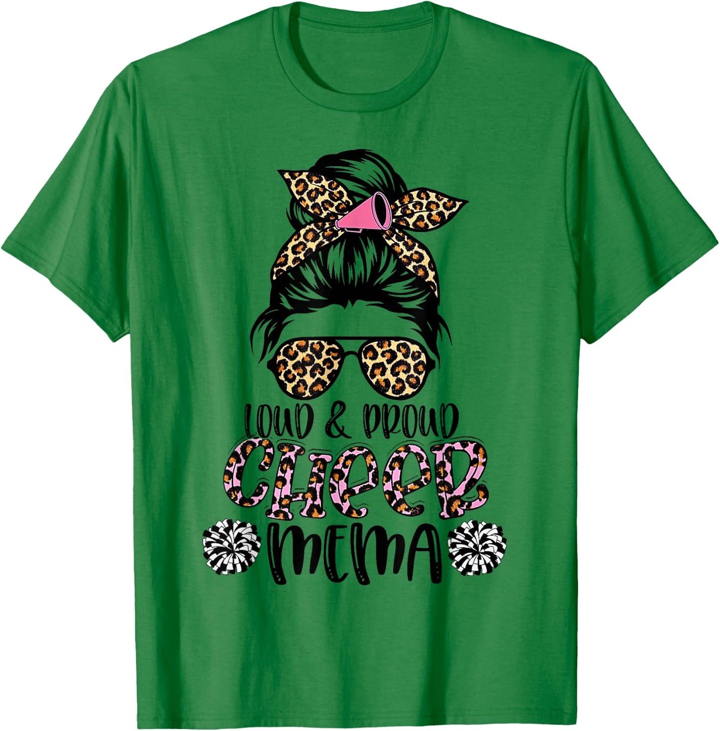 Loud And Proud Cheer Mema Leopard Mother's Day T-Shirt - T-Shirt | Irish Green